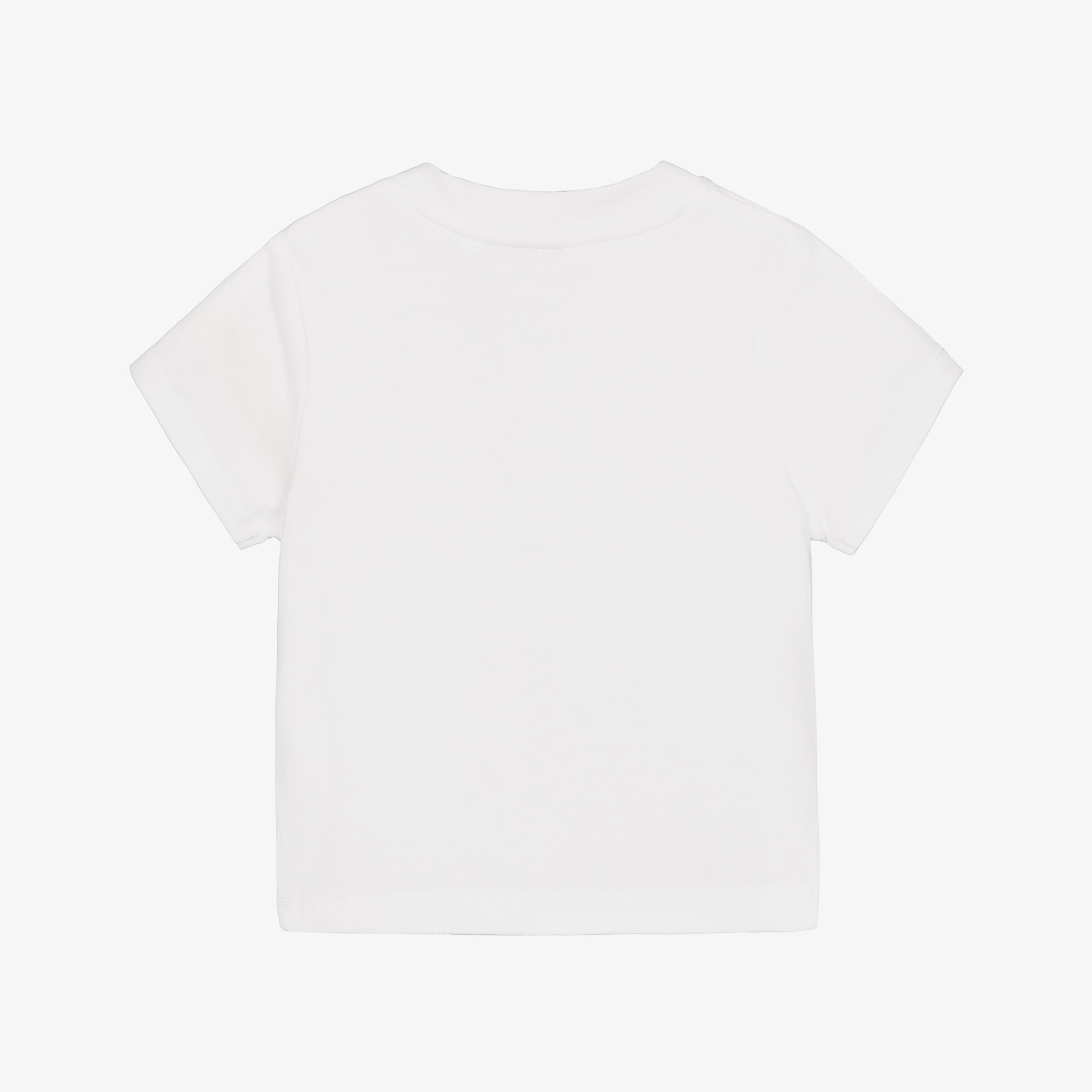 Baby Boys White Cotton T-Shirt with Red Panda Logo - View 2