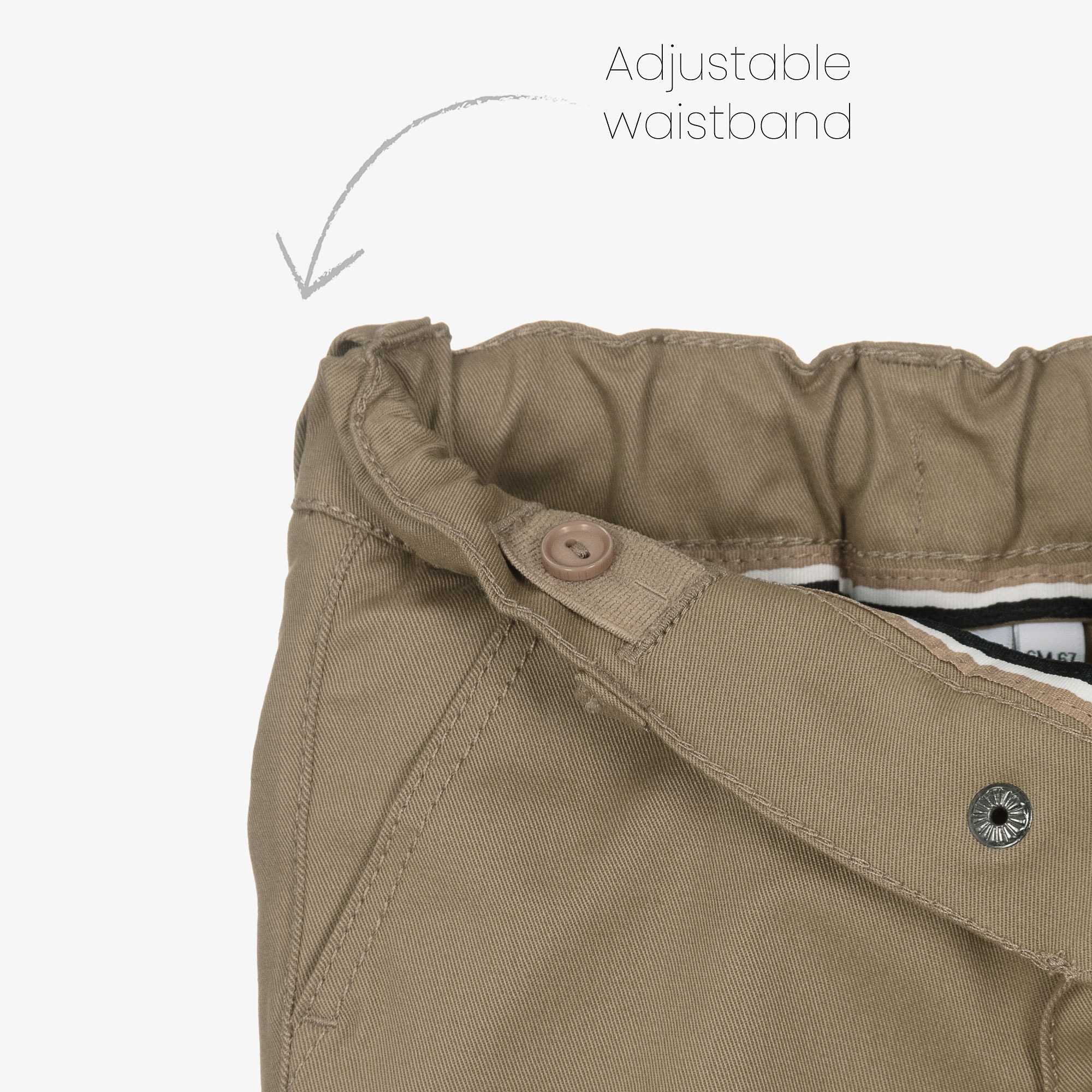 Boys Dark Beige Cotton Twill Chino Shorts - View 3