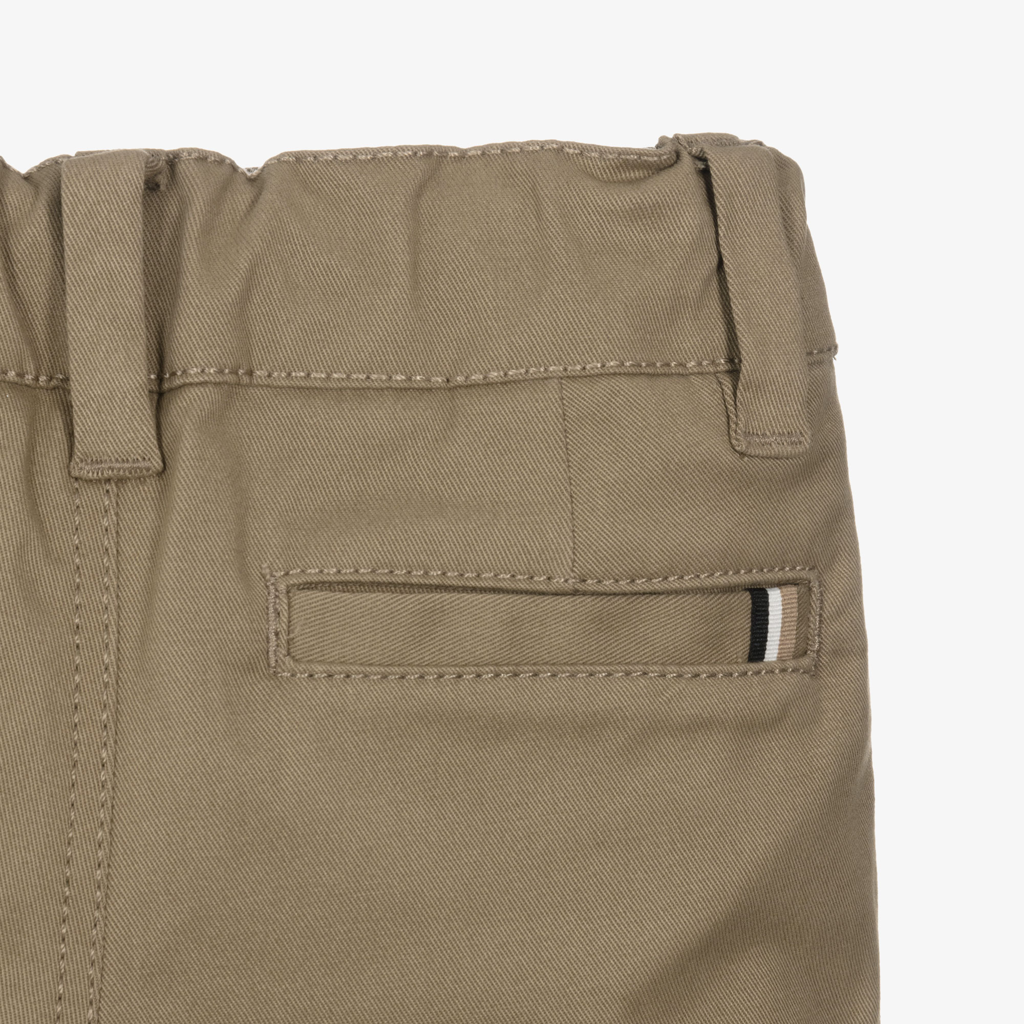 Boys Dark Beige Cotton Twill Chino Shorts - View 4