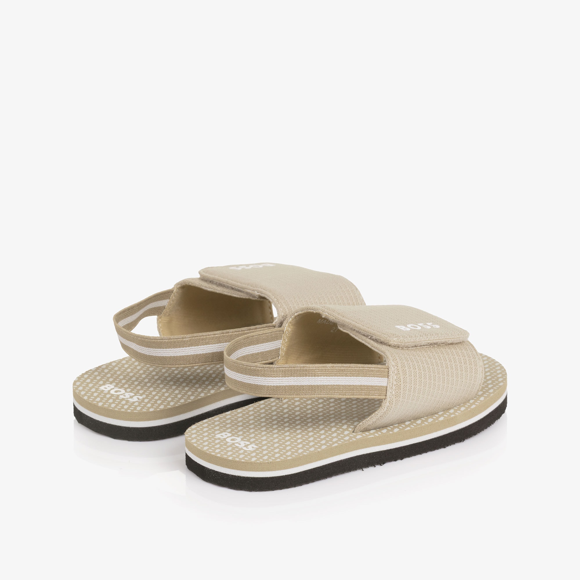 Boys Green Wide Velcro Strap Logo Sandals - View 2