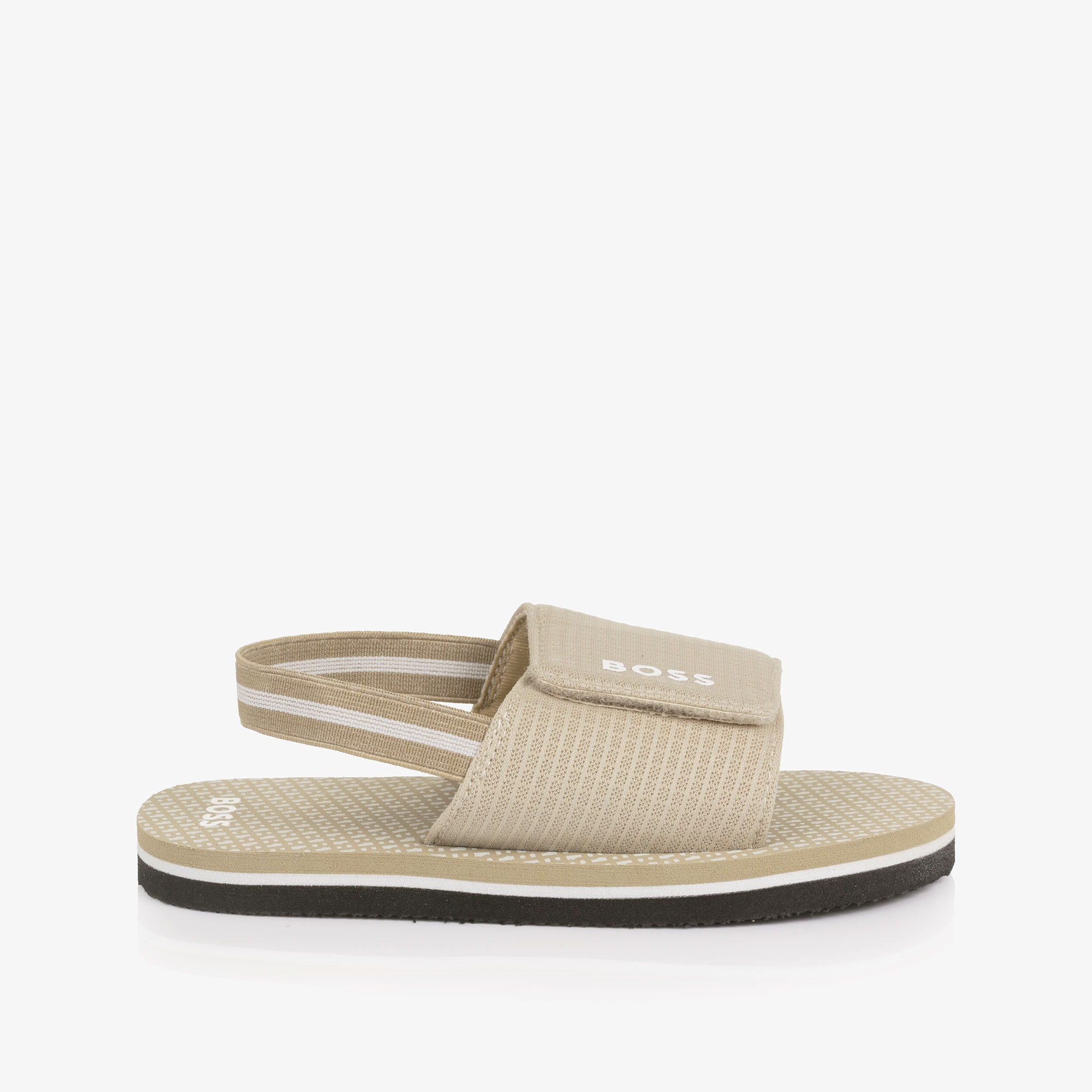 Boys Green Wide Velcro Strap Logo Sandals - View 4