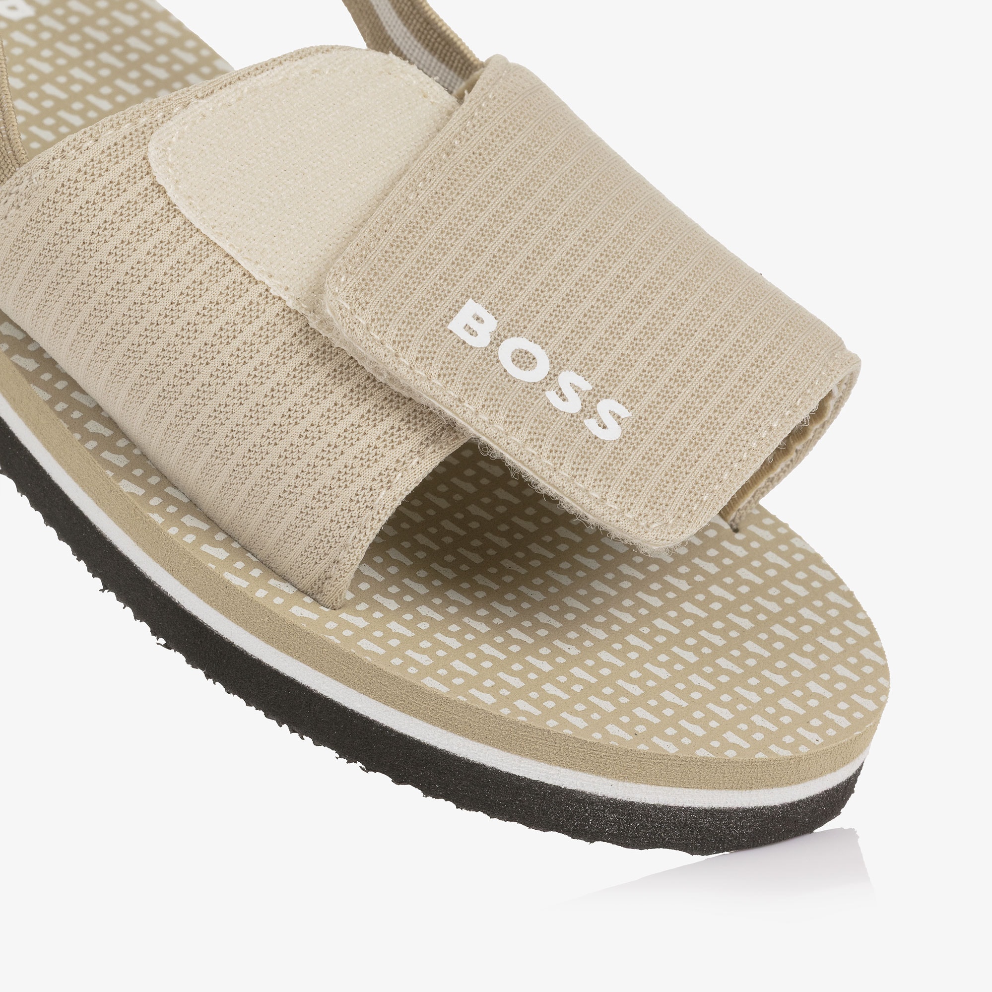 Boys Green Wide Velcro Strap Logo Sandals - View 5