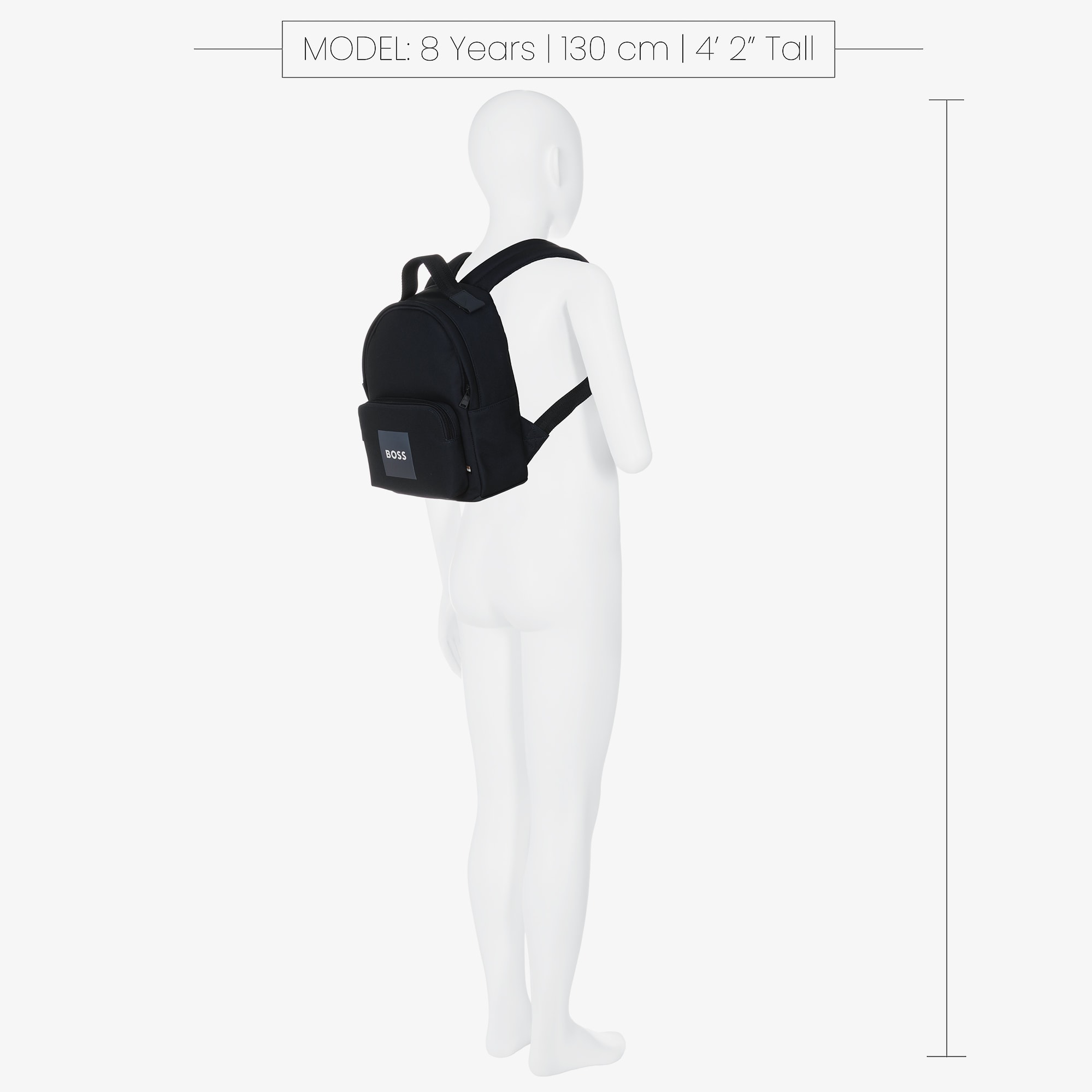 Boys Navy Blue Canvas Mini Backpack (28cm) - View 3