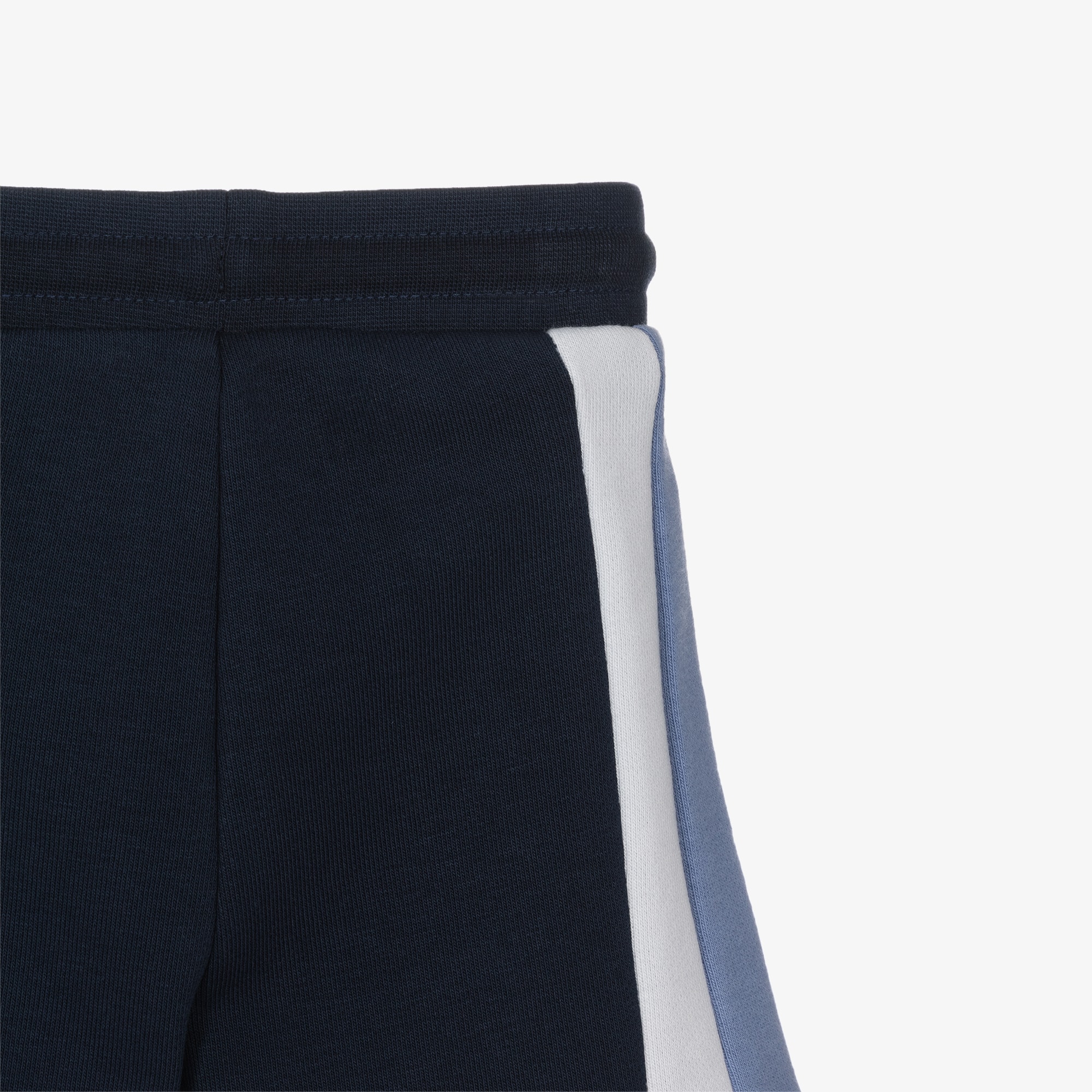 Boys Navy Blue Jersey Shorts with Stripes - View 3