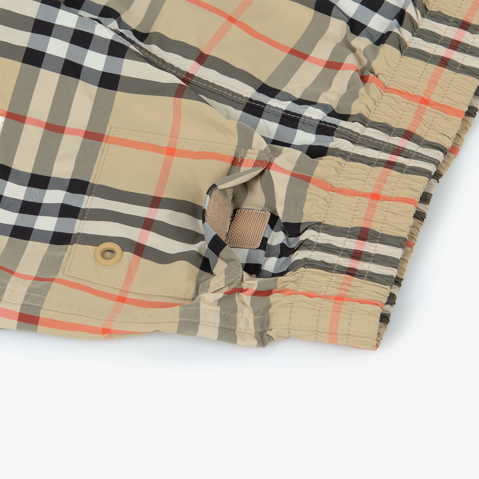 Baby Boys Beige Check Swim Shorts - View 3