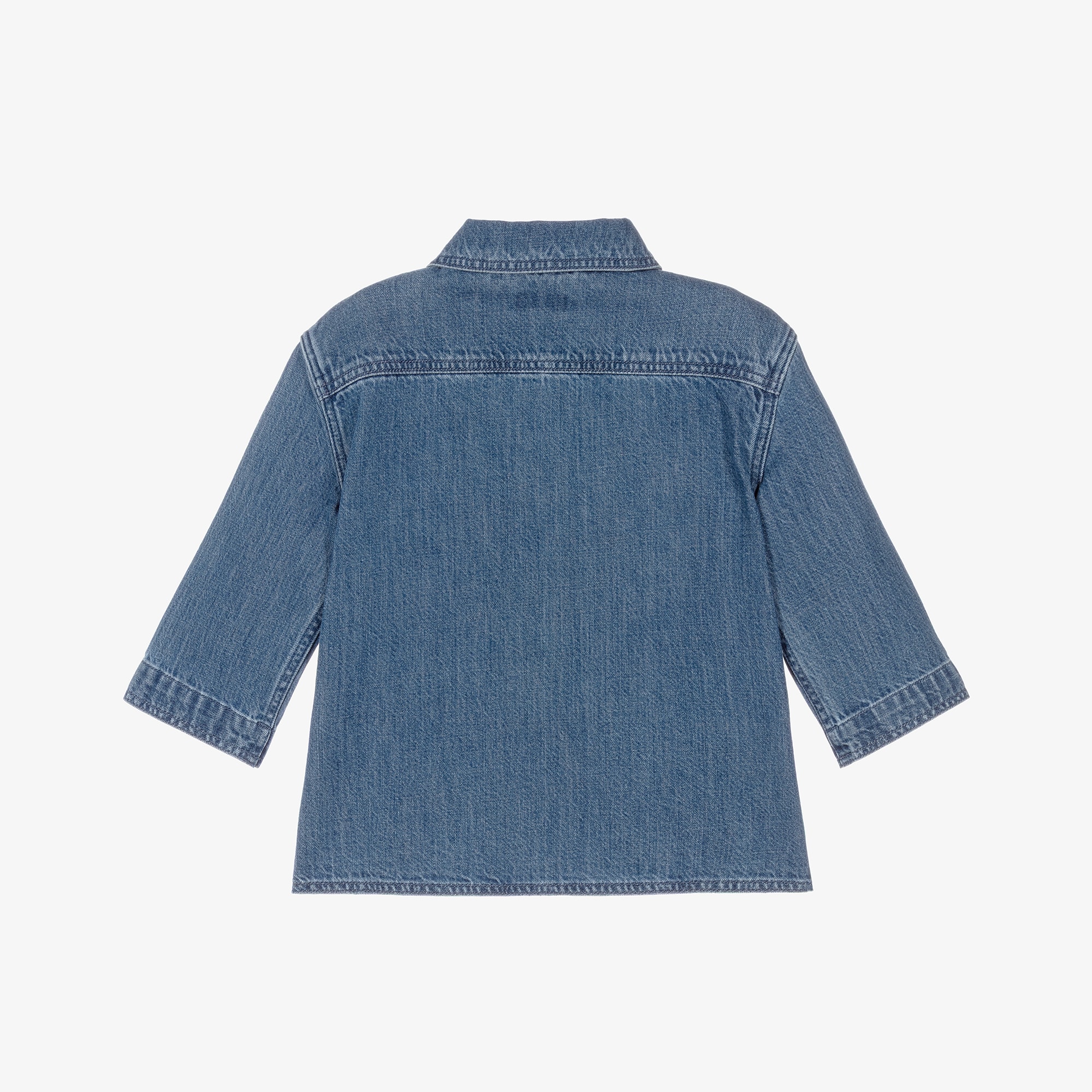 Girls Blue Denim Jacket with Equestrian Knight Design Logo - View 2