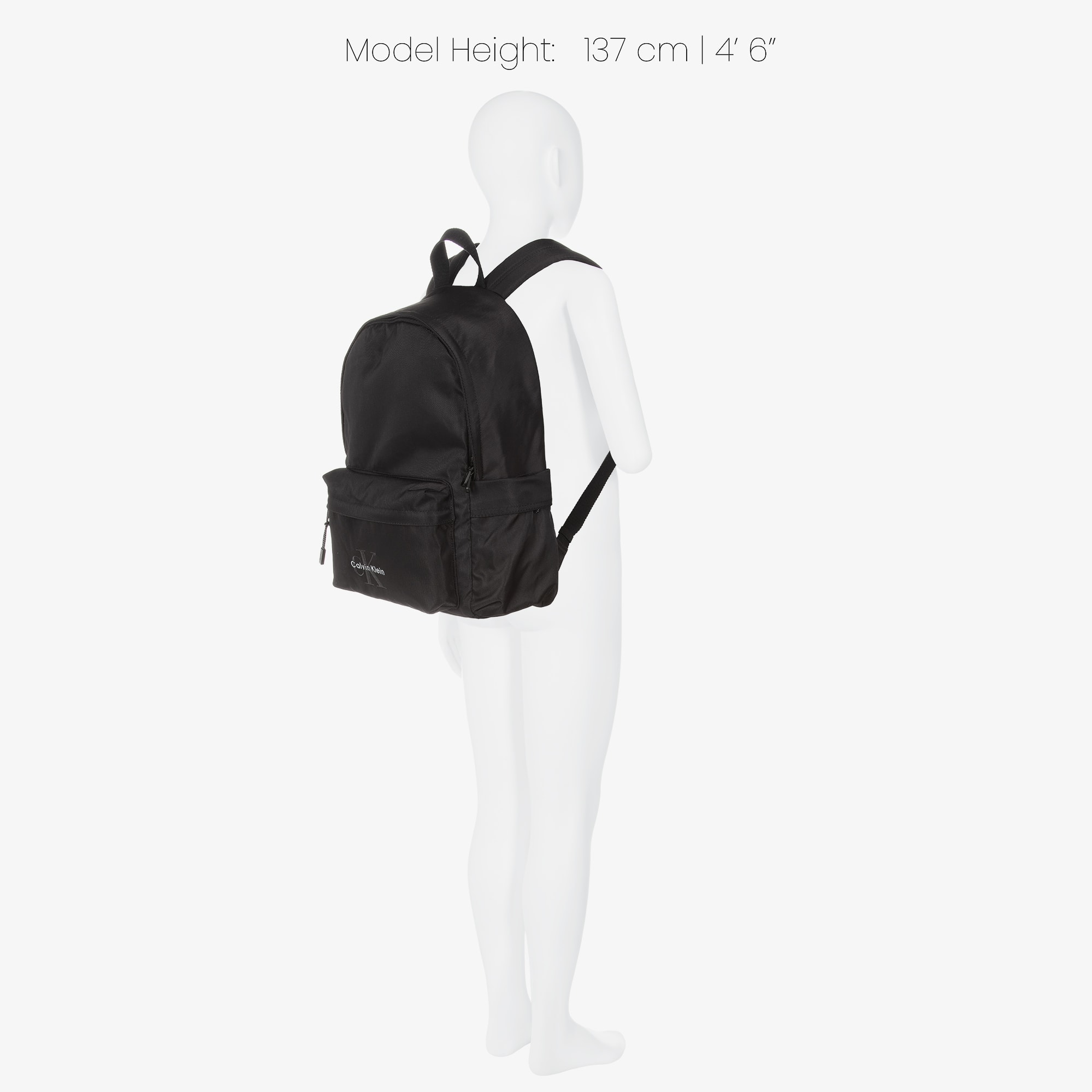 Black Canvas Backpack with Embroidered Logo (40cm) - View 2
