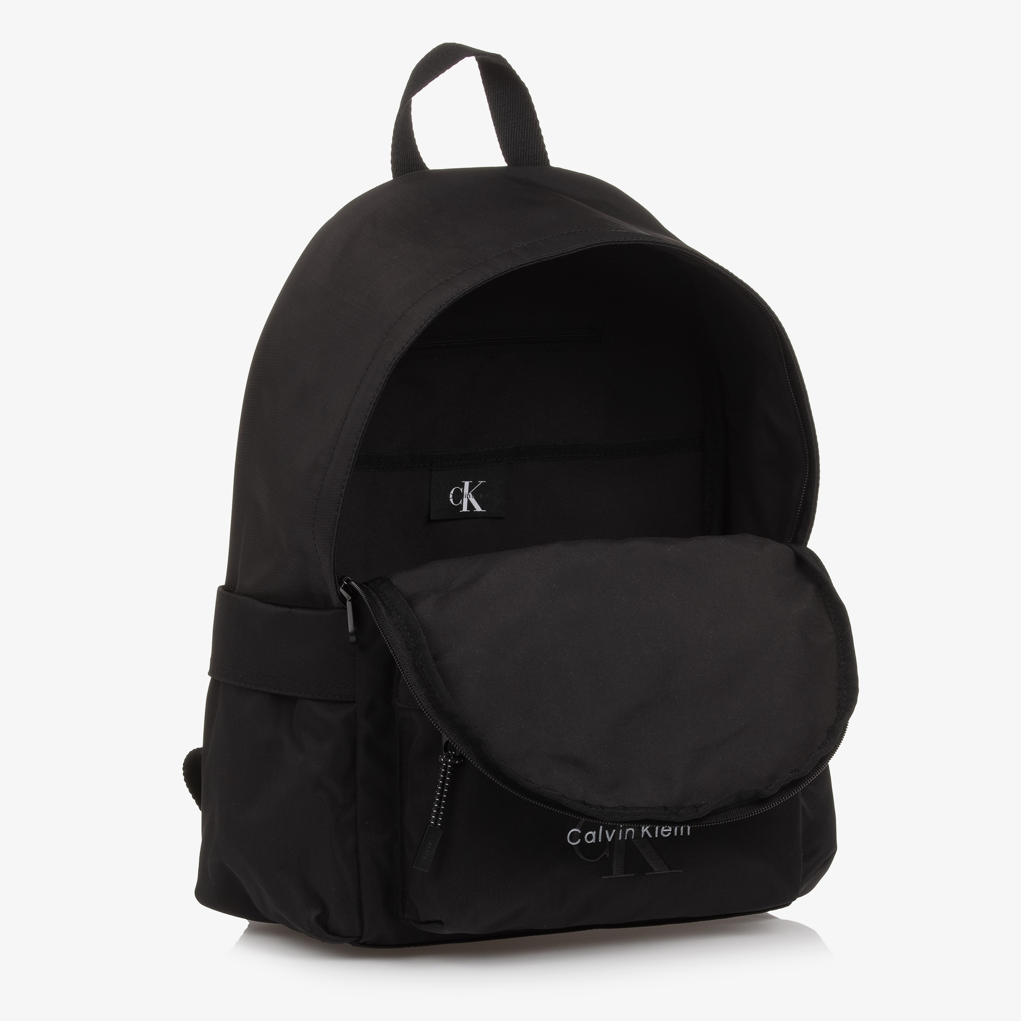Black Canvas Backpack with Embroidered Logo (40cm) - View 5