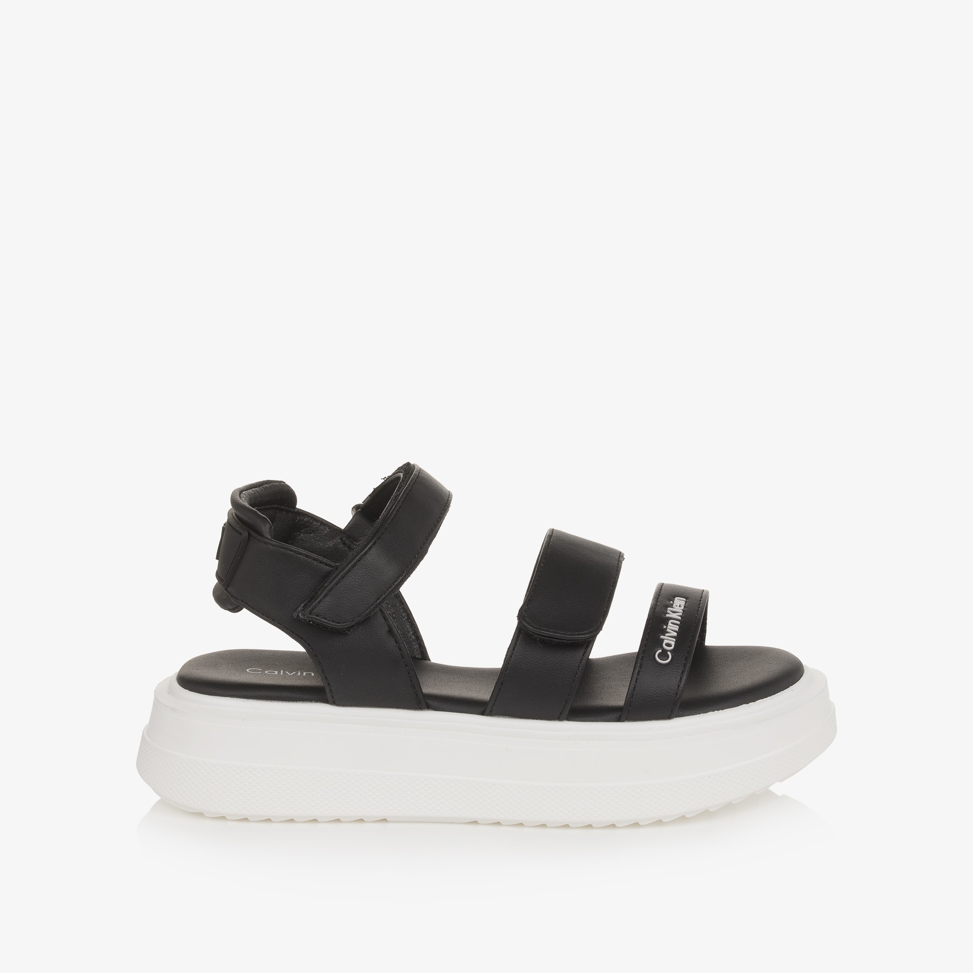 Girls Ivory Faux Leather Sandals with Chunky Soles - View 4