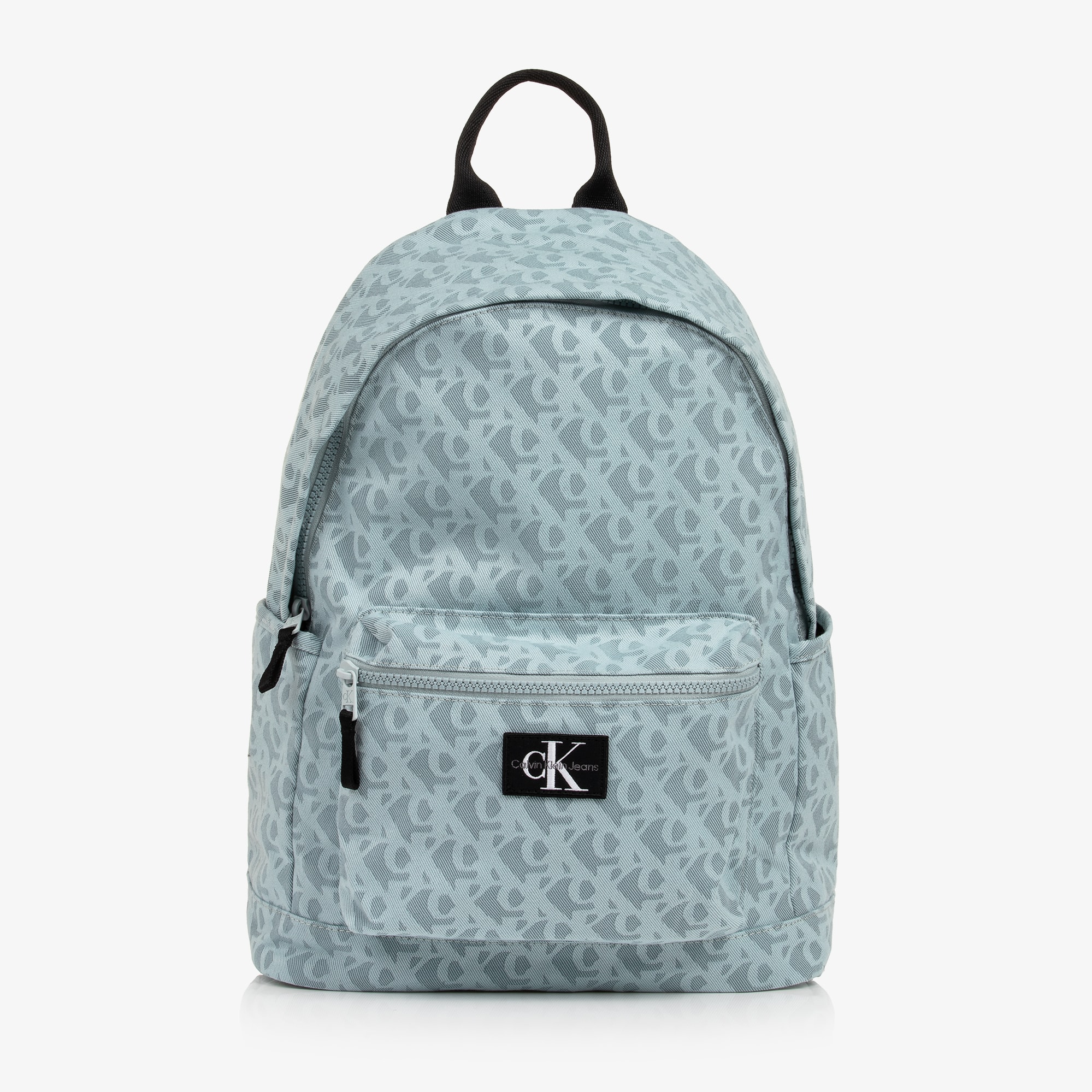 Pale Blue CK Monogram Canvas Backpack (39cm) - View 1