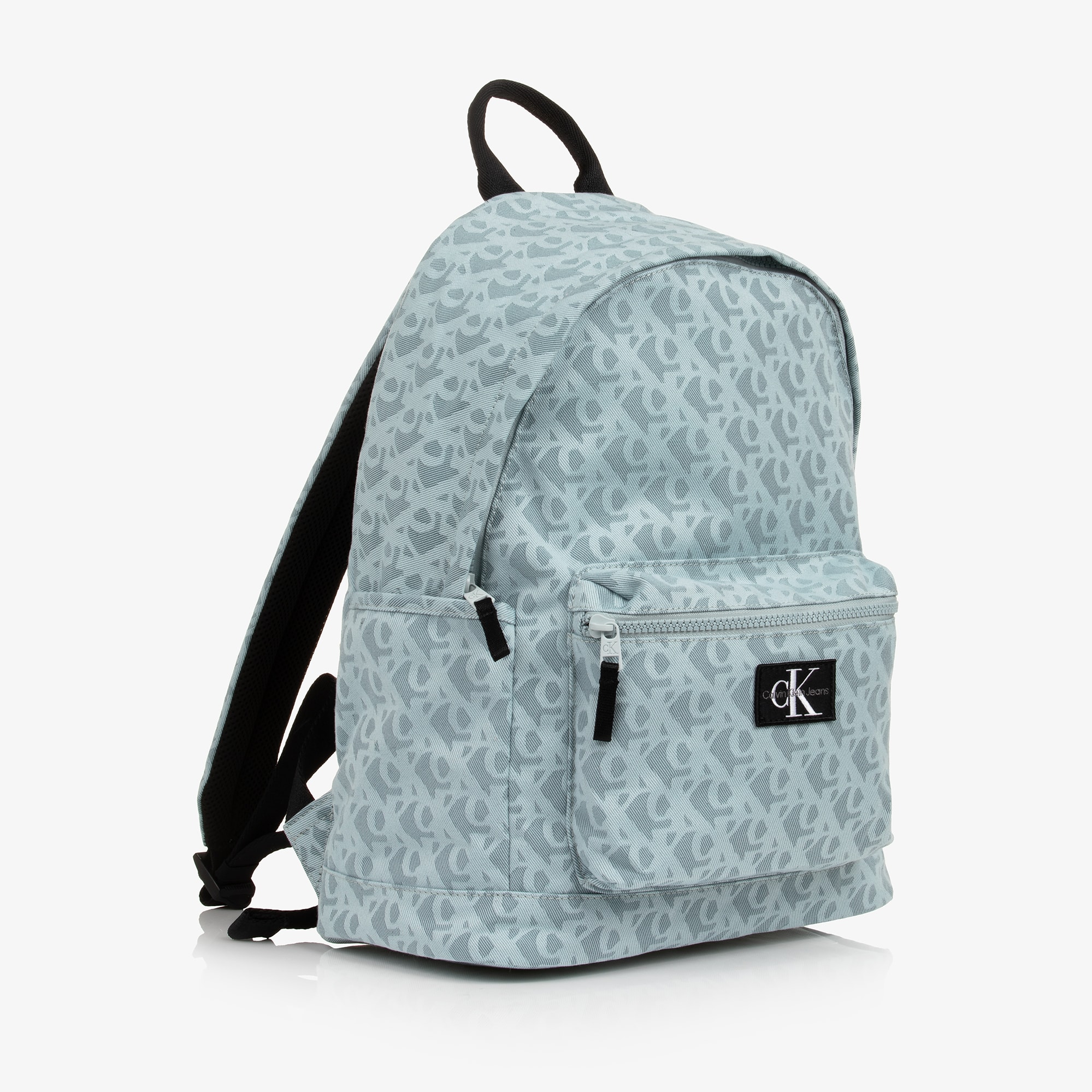 Pale Blue CK Monogram Canvas Backpack (39cm) - View 3