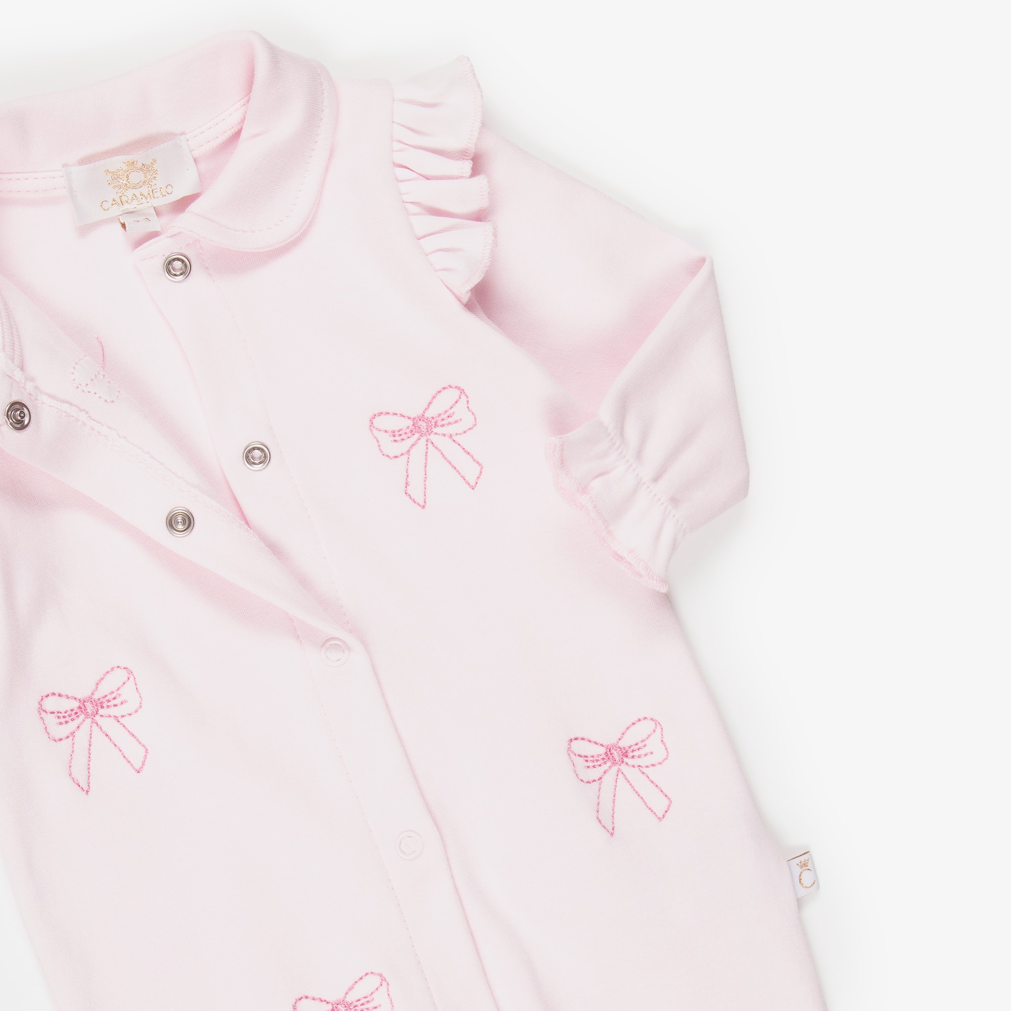 Girls Pink Cotton Babygrow Set - View 4