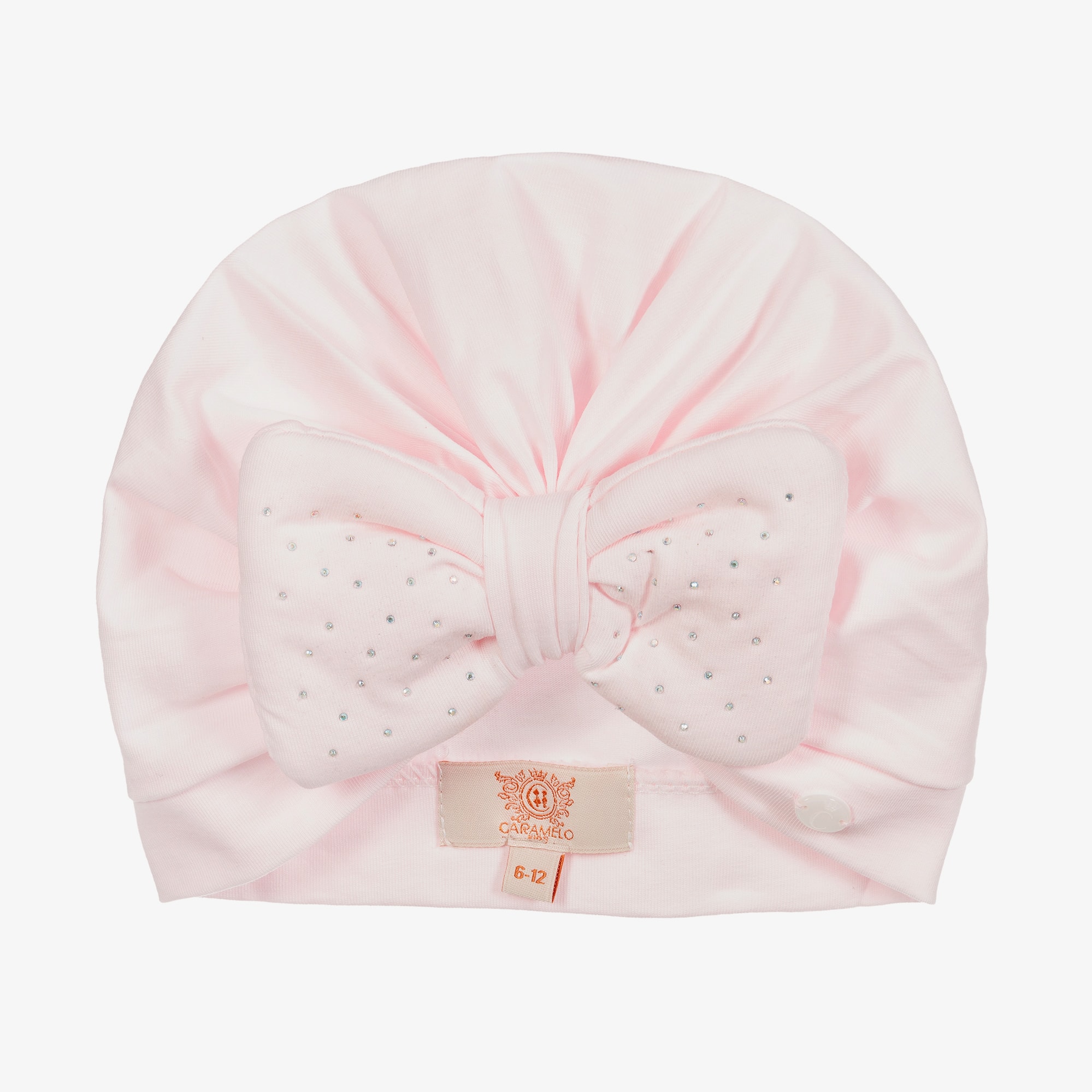 Girls Pink Cotton Turban - View 1