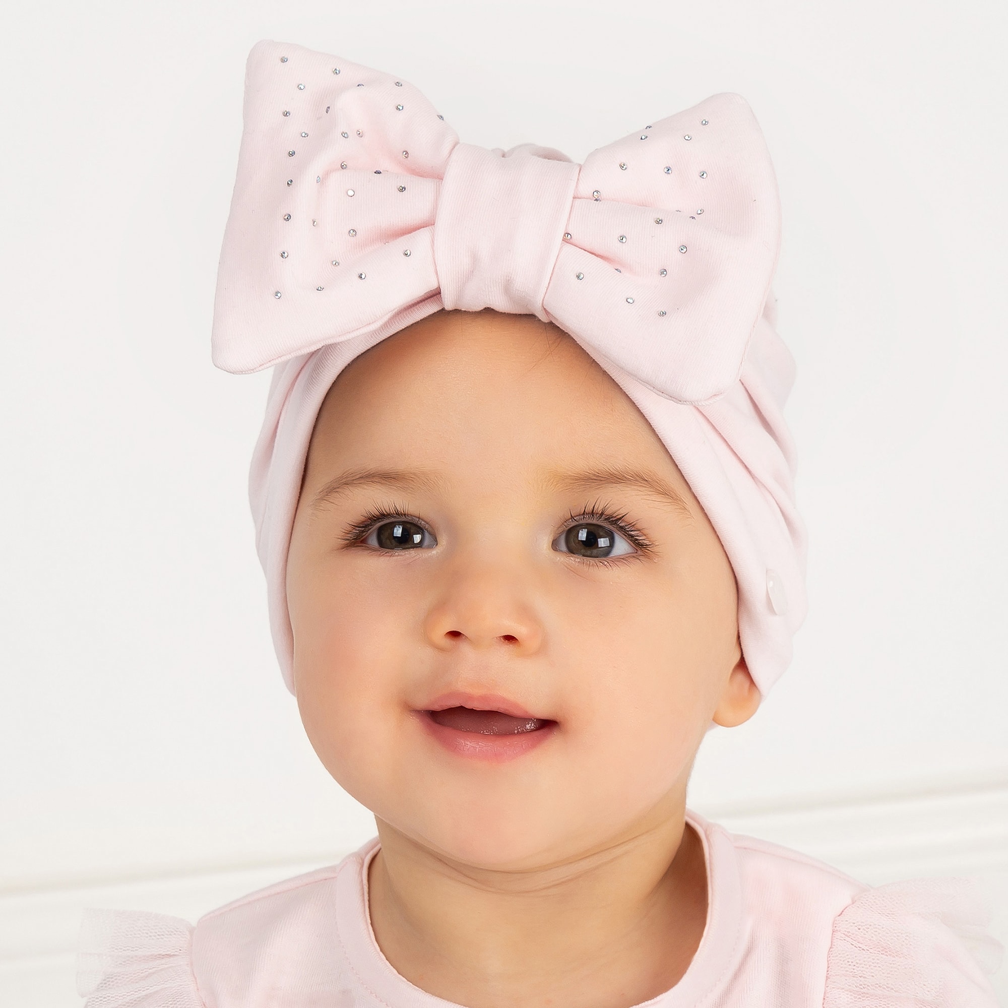 Girls Pink Cotton Turban - View 2