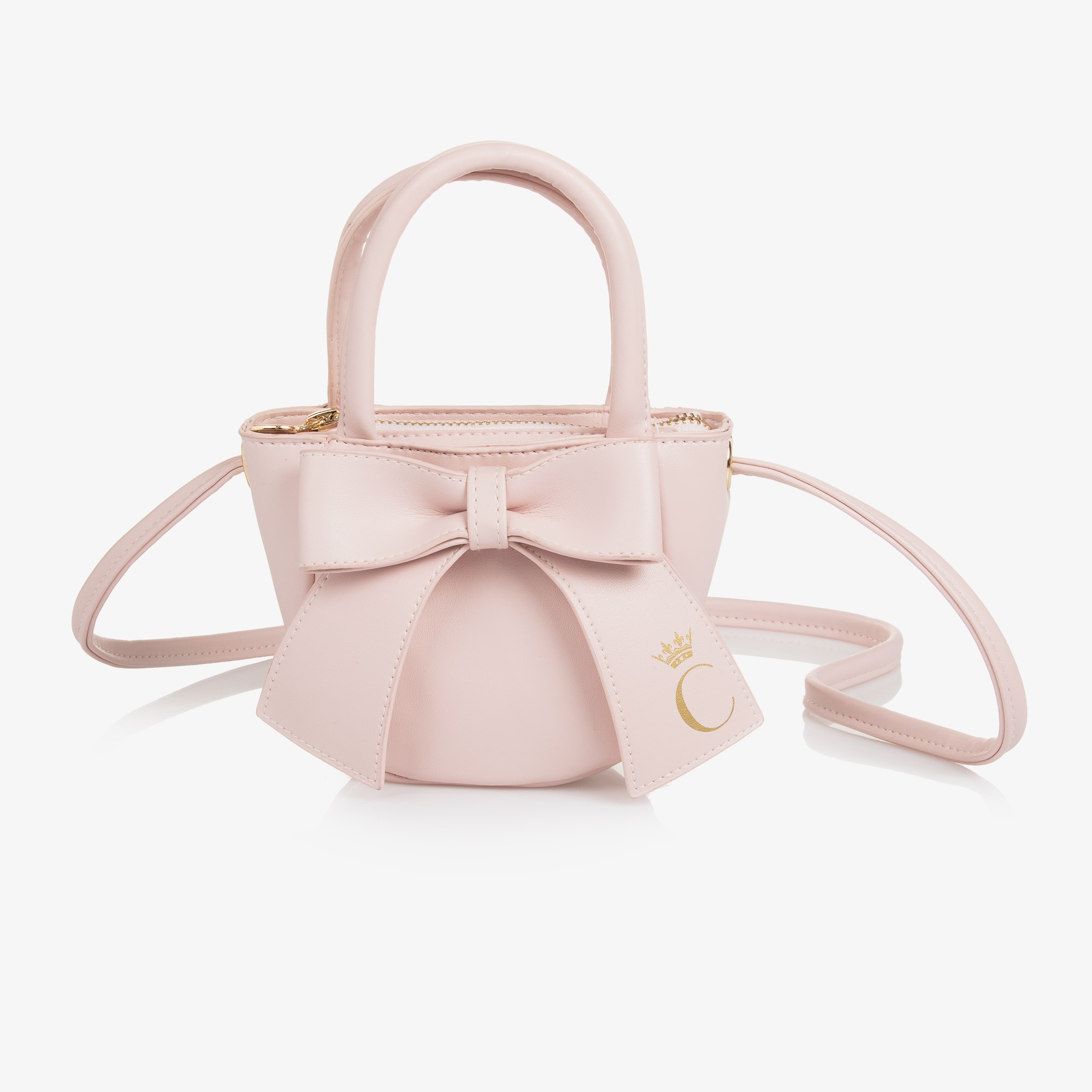 Girls Pink Faux Leather Bag (12cm) - View 1