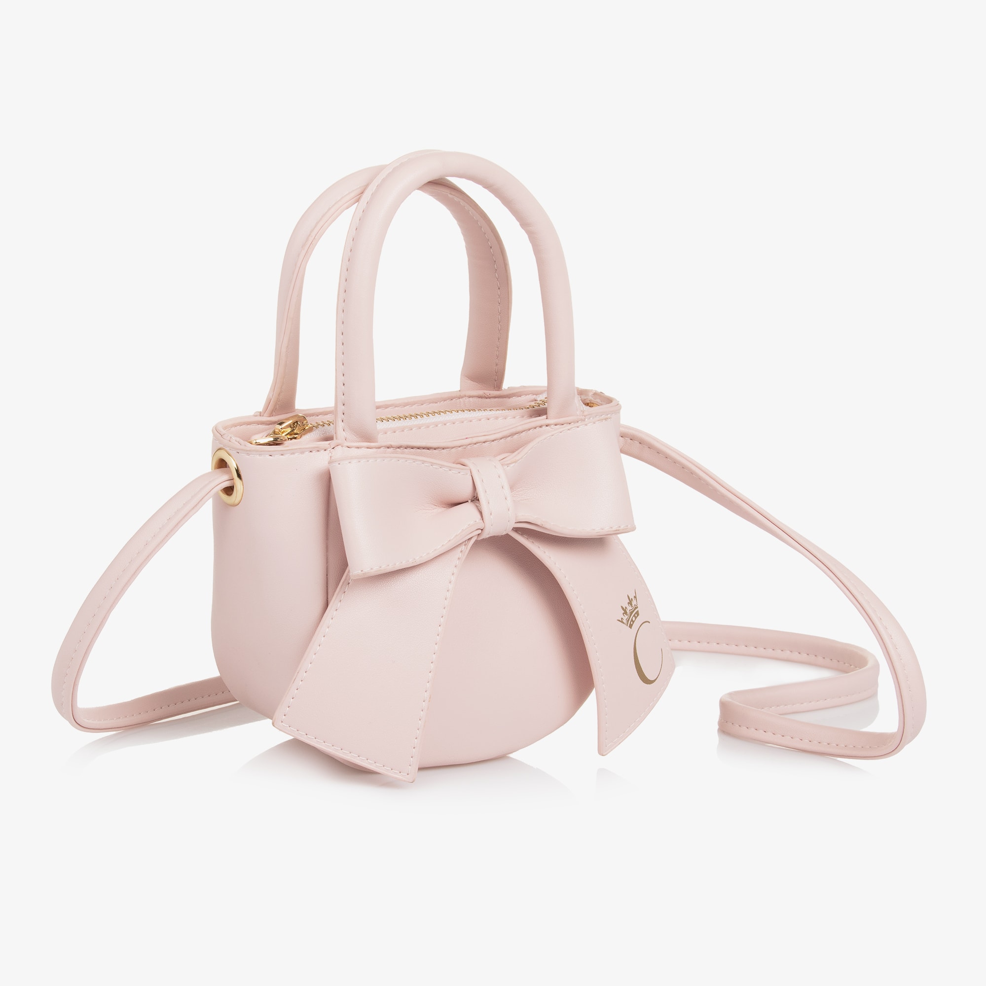 Girls Pink Faux Leather Bag (12cm) - View 3