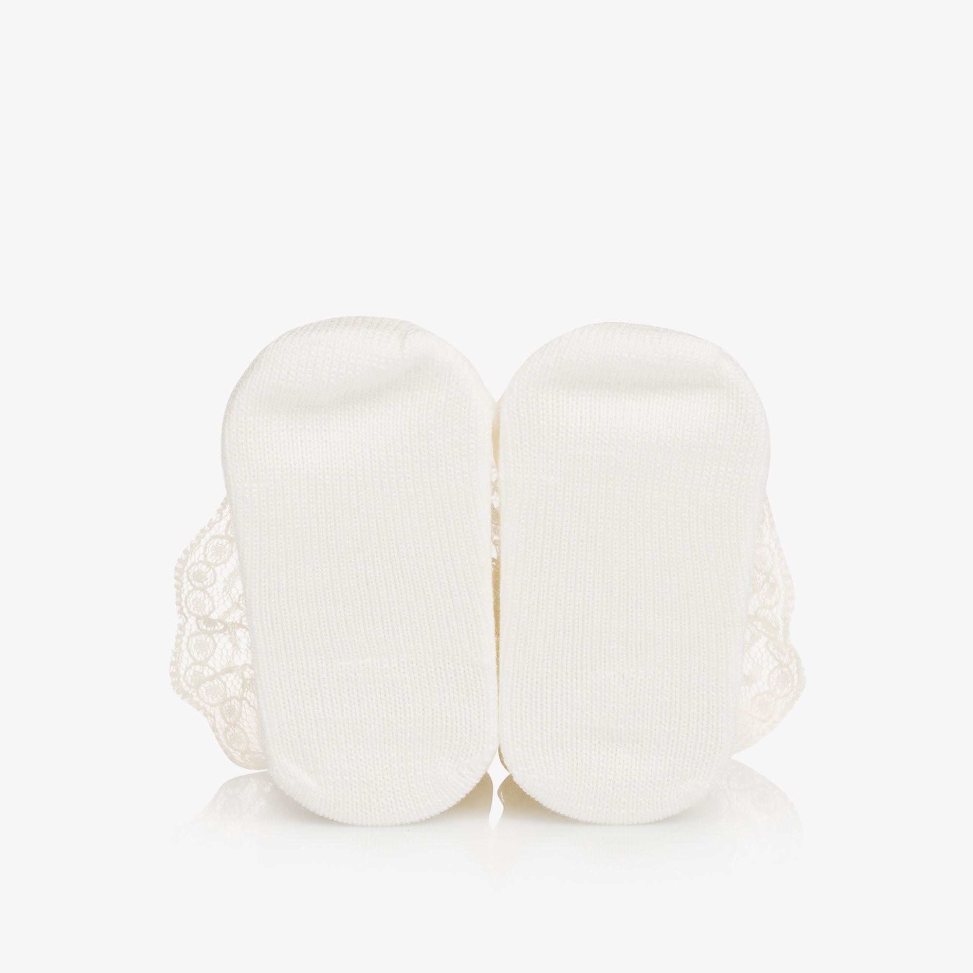 Baby Girls Ivory Cotton Frilly Socks - View 3