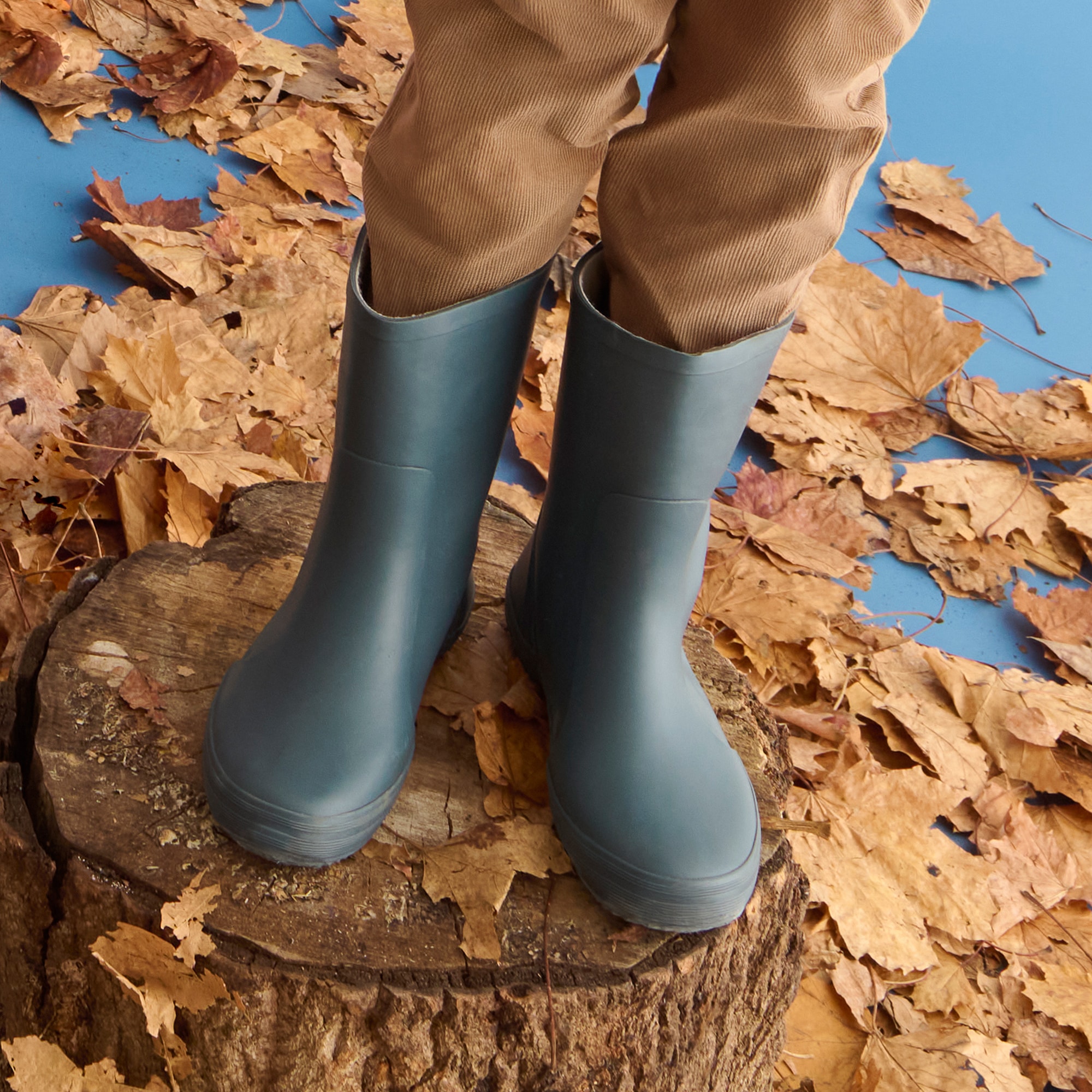 Teal Blue Rubber Rain Boots - View 2