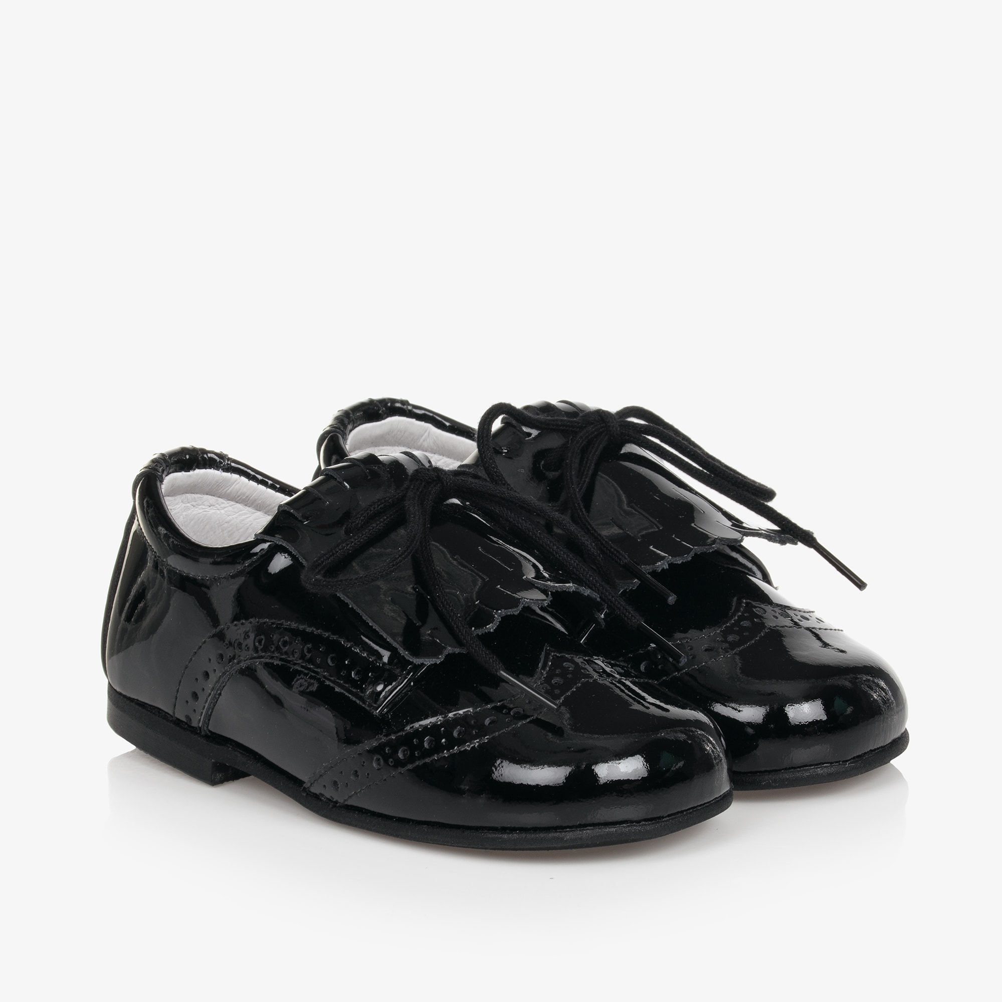 Black Patent Leather Brogues - View 1