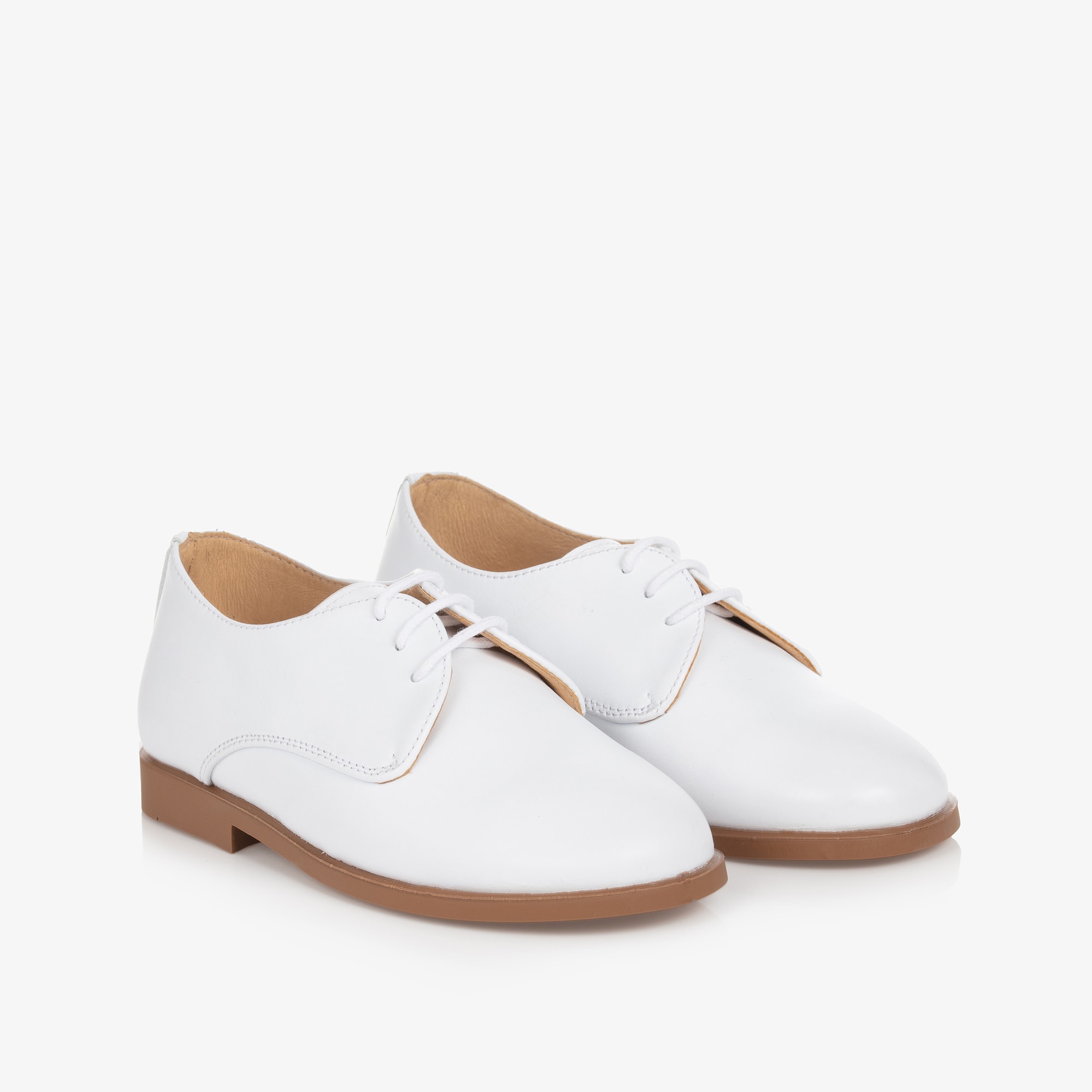 Boys White Leather Shoes - View 1