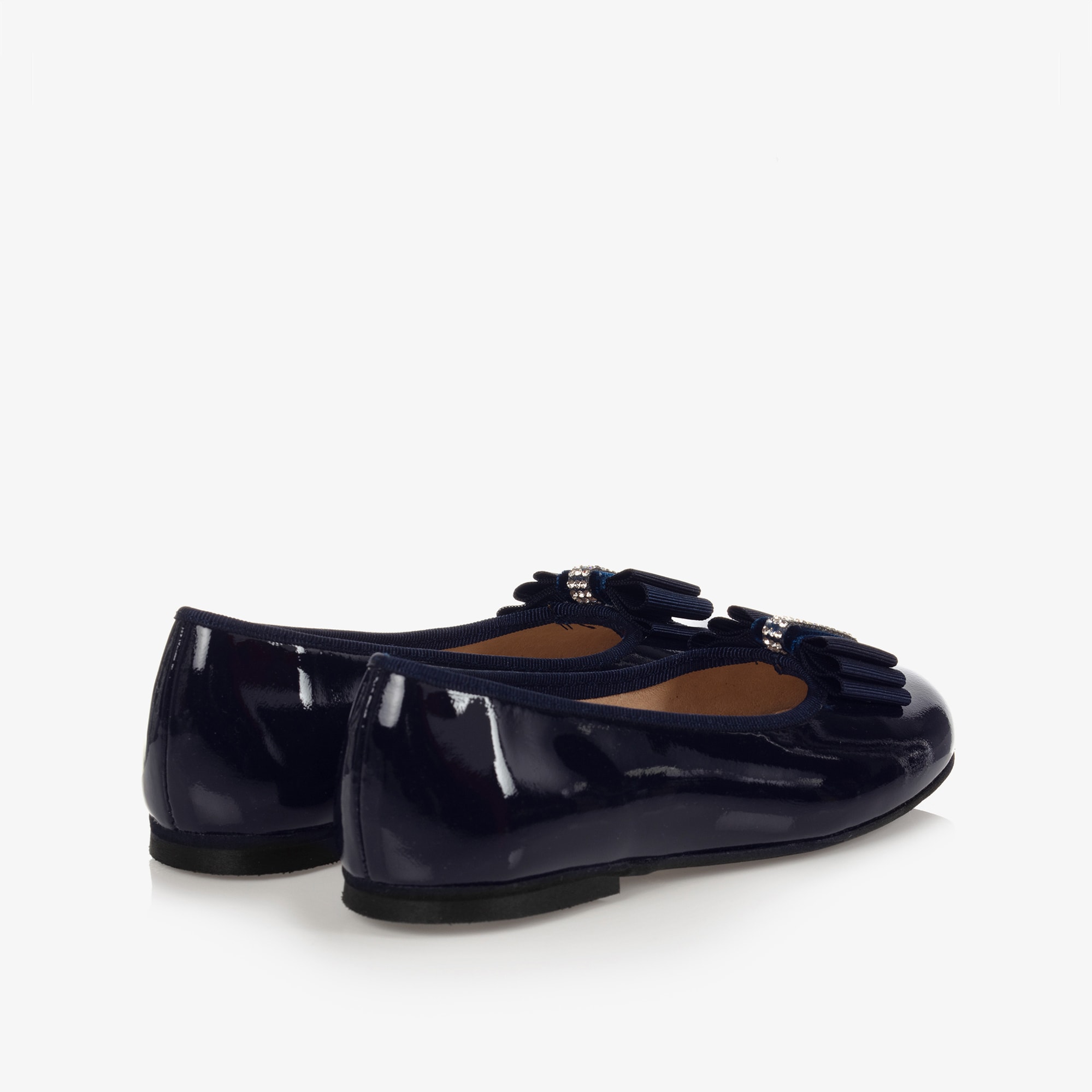 Girls Black Patent Ballerina Shoes - View 3
