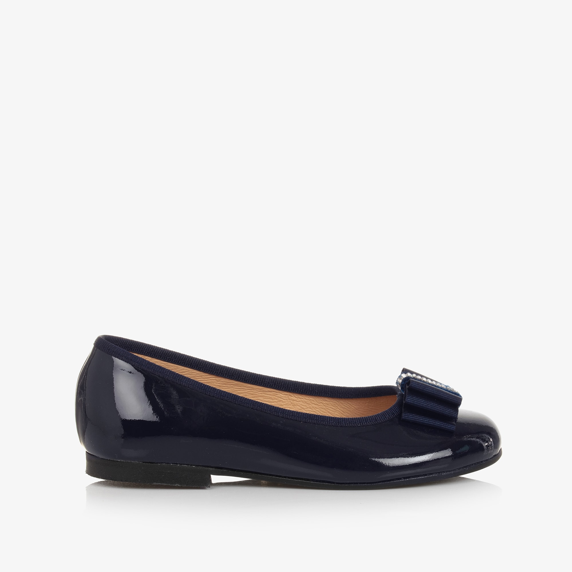 Girls Black Patent Ballerina Shoes - View 5