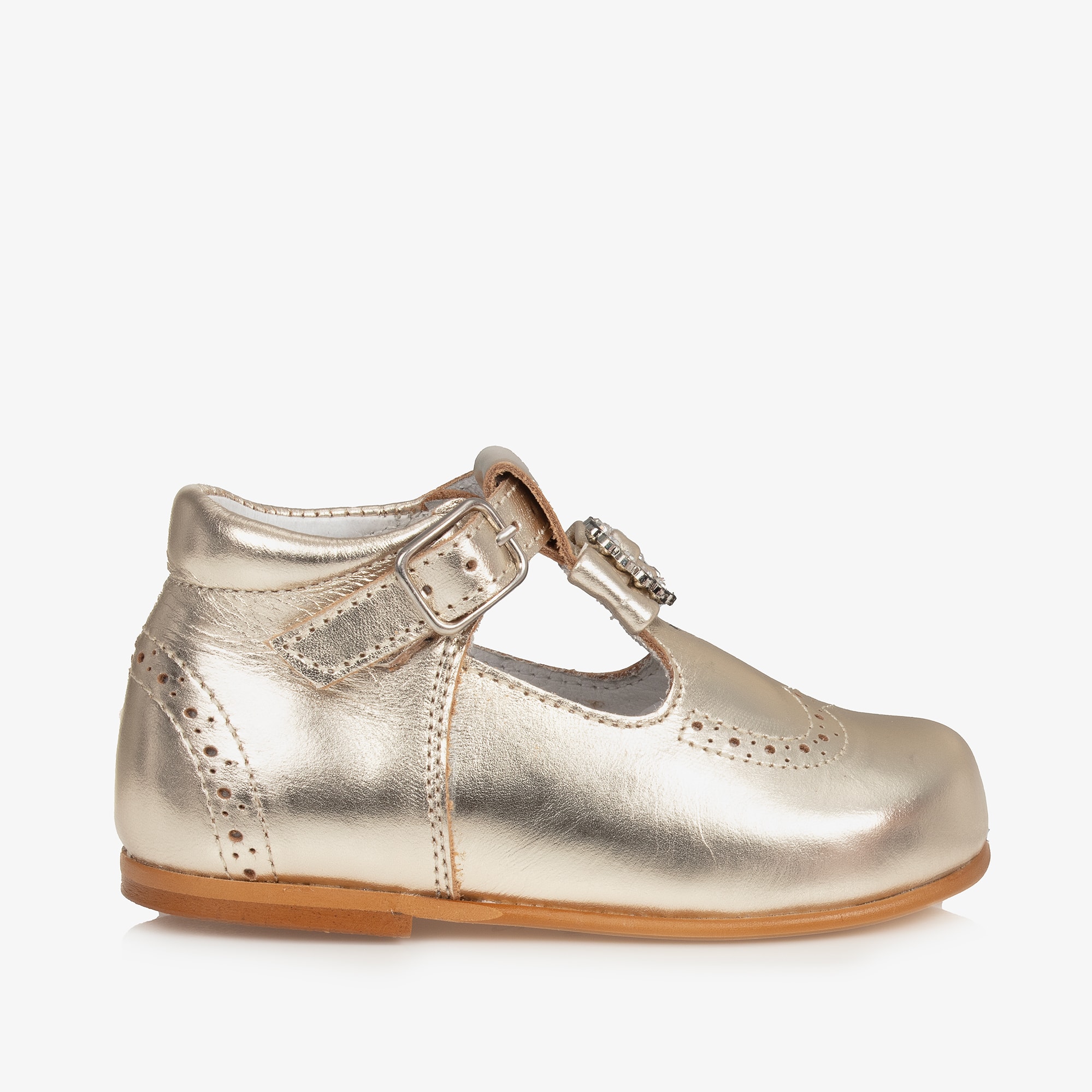 Girls Gold Leather Shoes - View 4