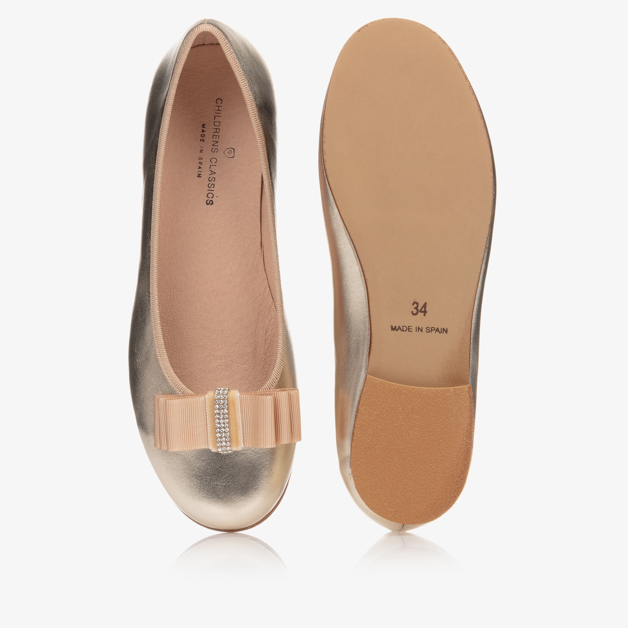 Girls Ivory Leather Ballerina Shoes - View 4