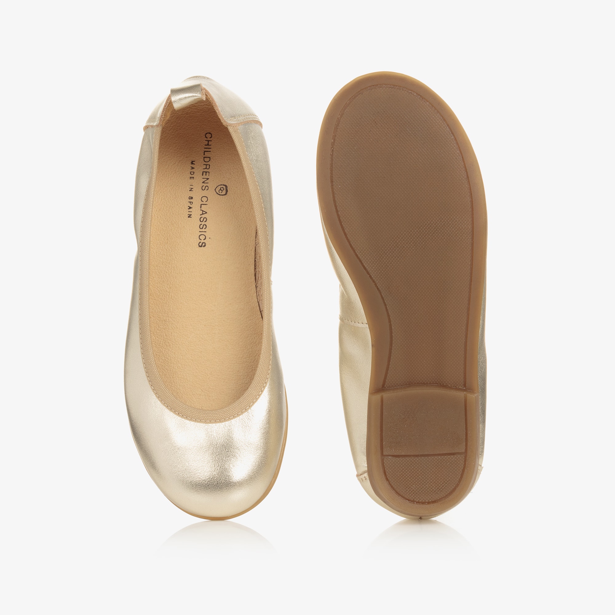 Girls Silver Leather Ballerina Shoes - View 4