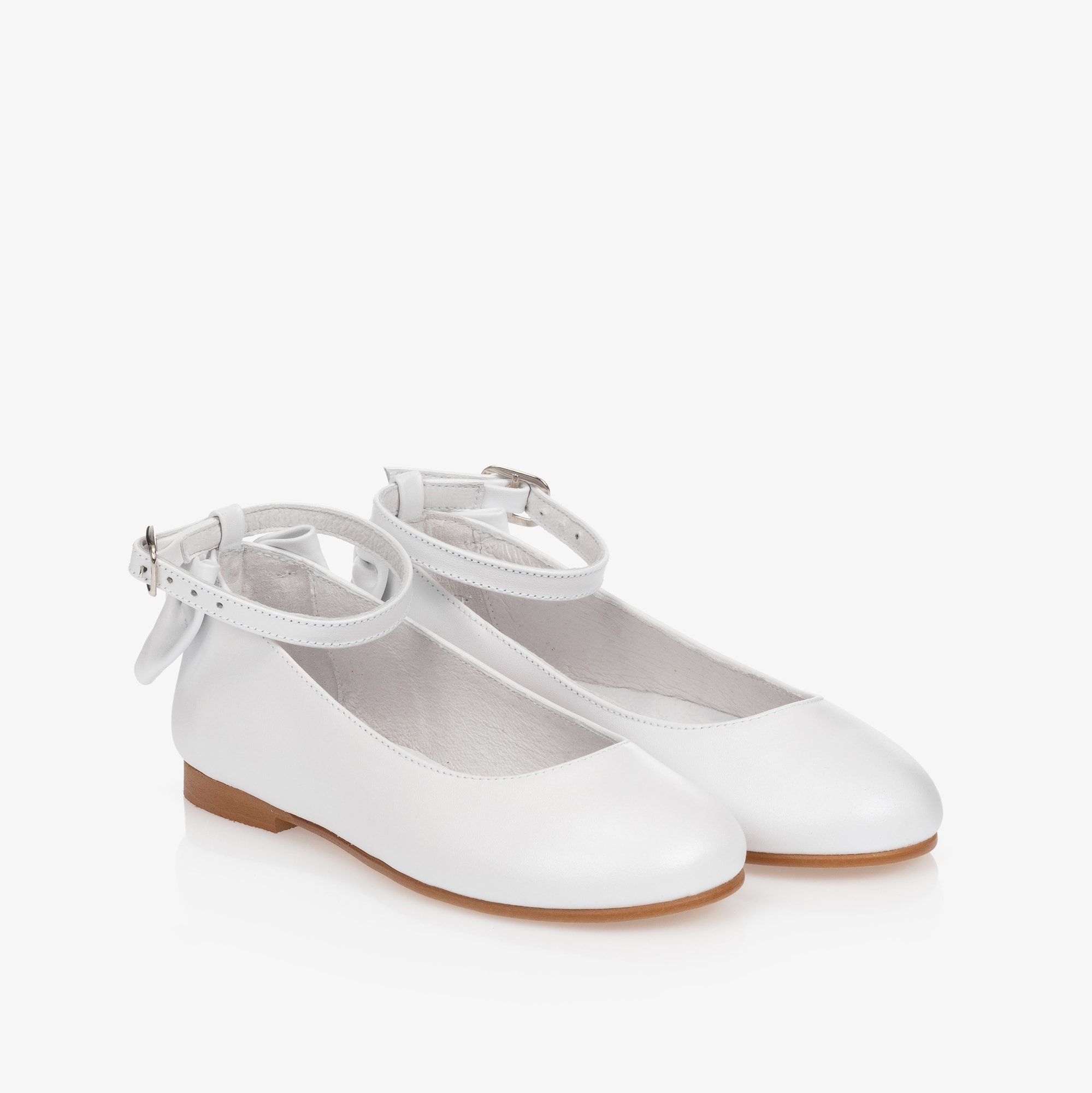 Girls White Leather Shoes - View 1