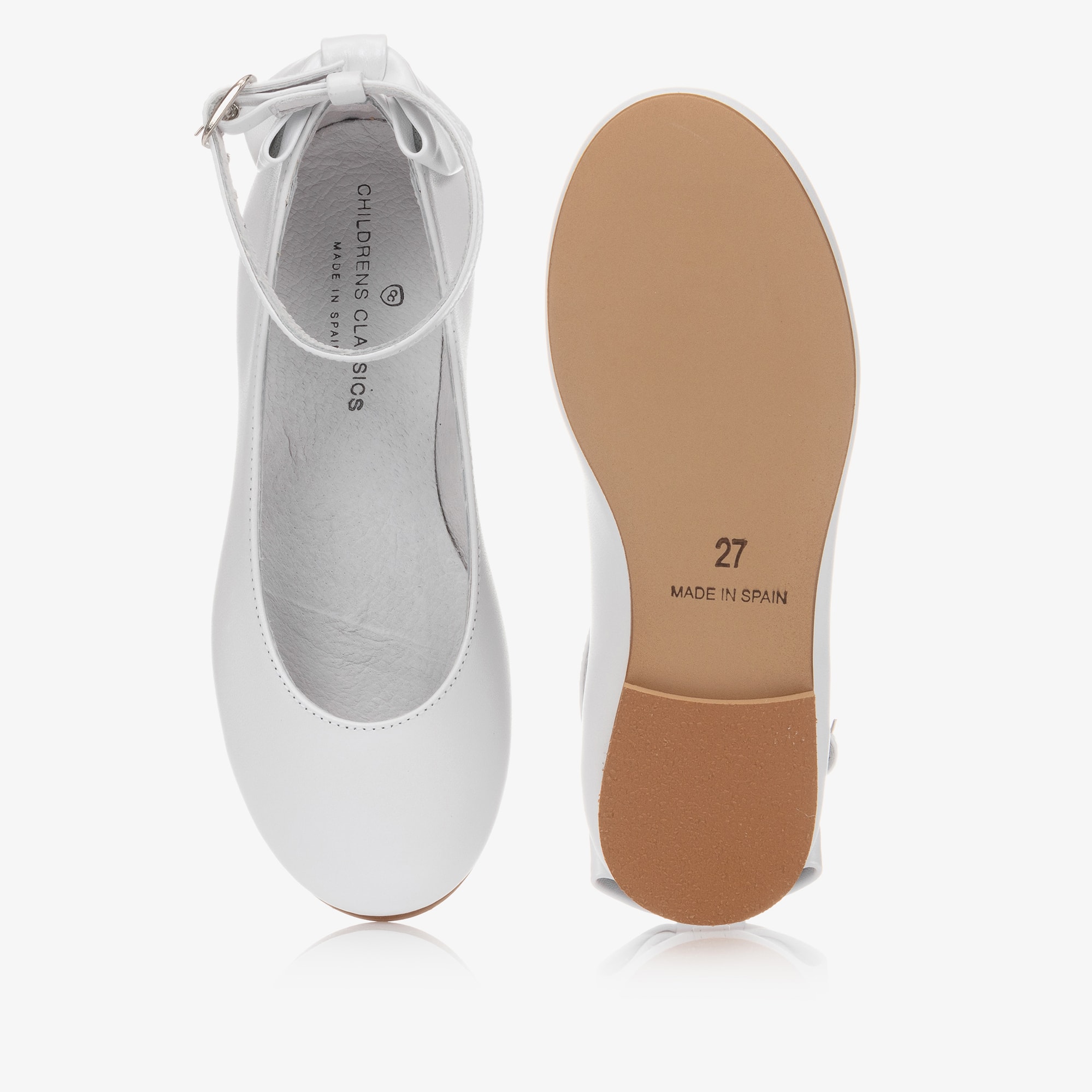 Girls White Leather Shoes - View 4