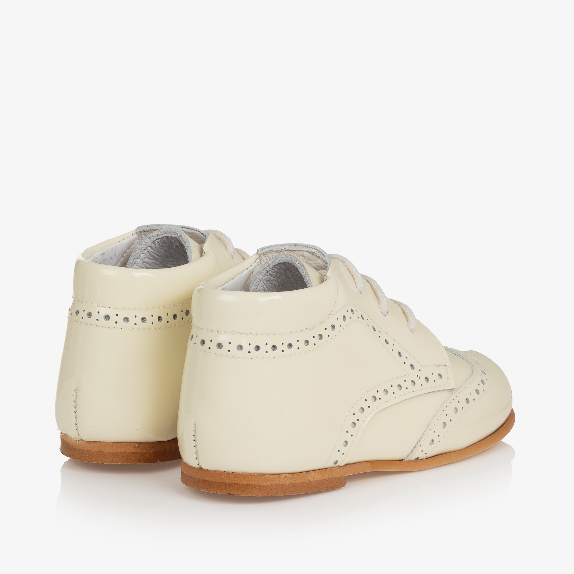 Ivory Patent Leather Boots - View 3