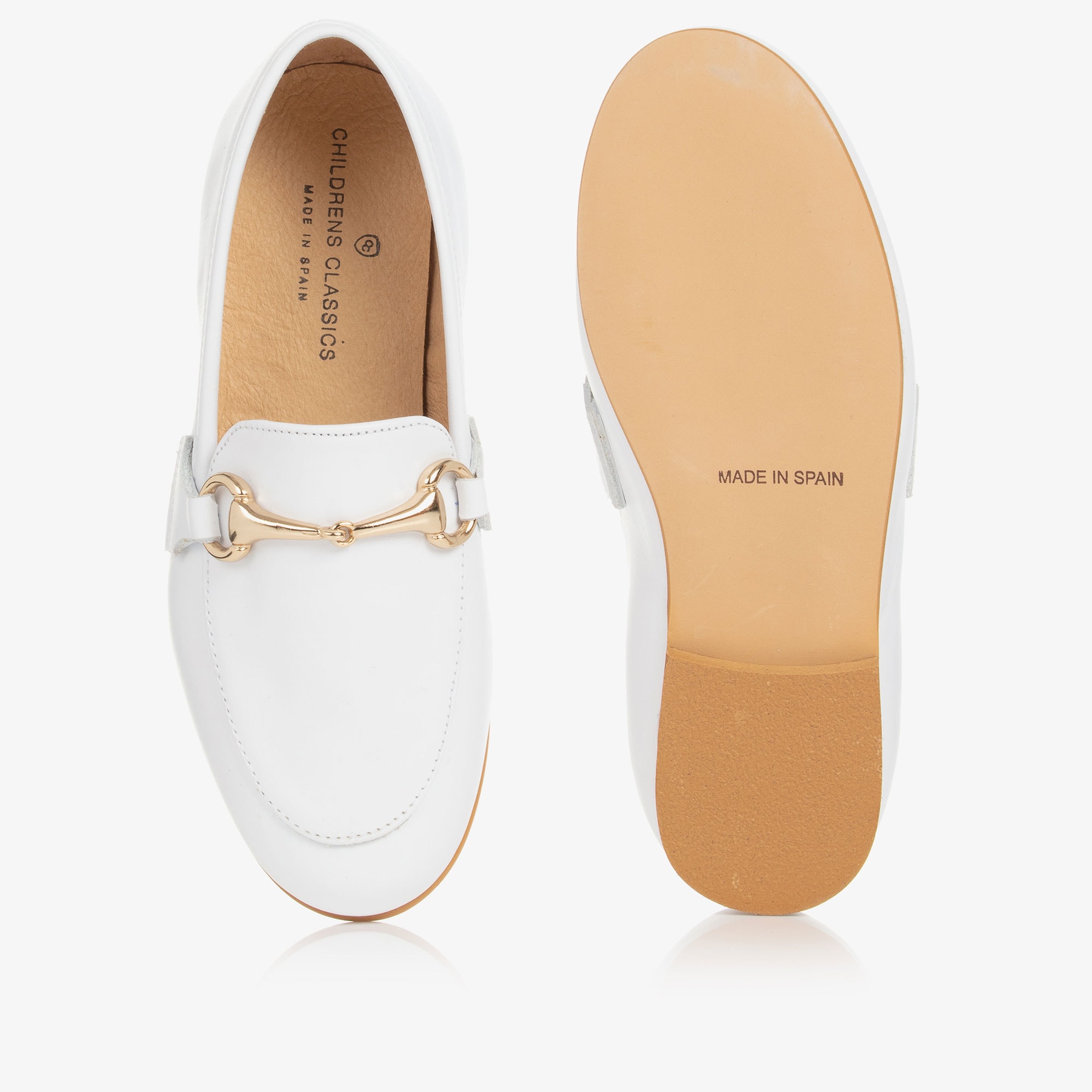 White Leather Loafers - View 4