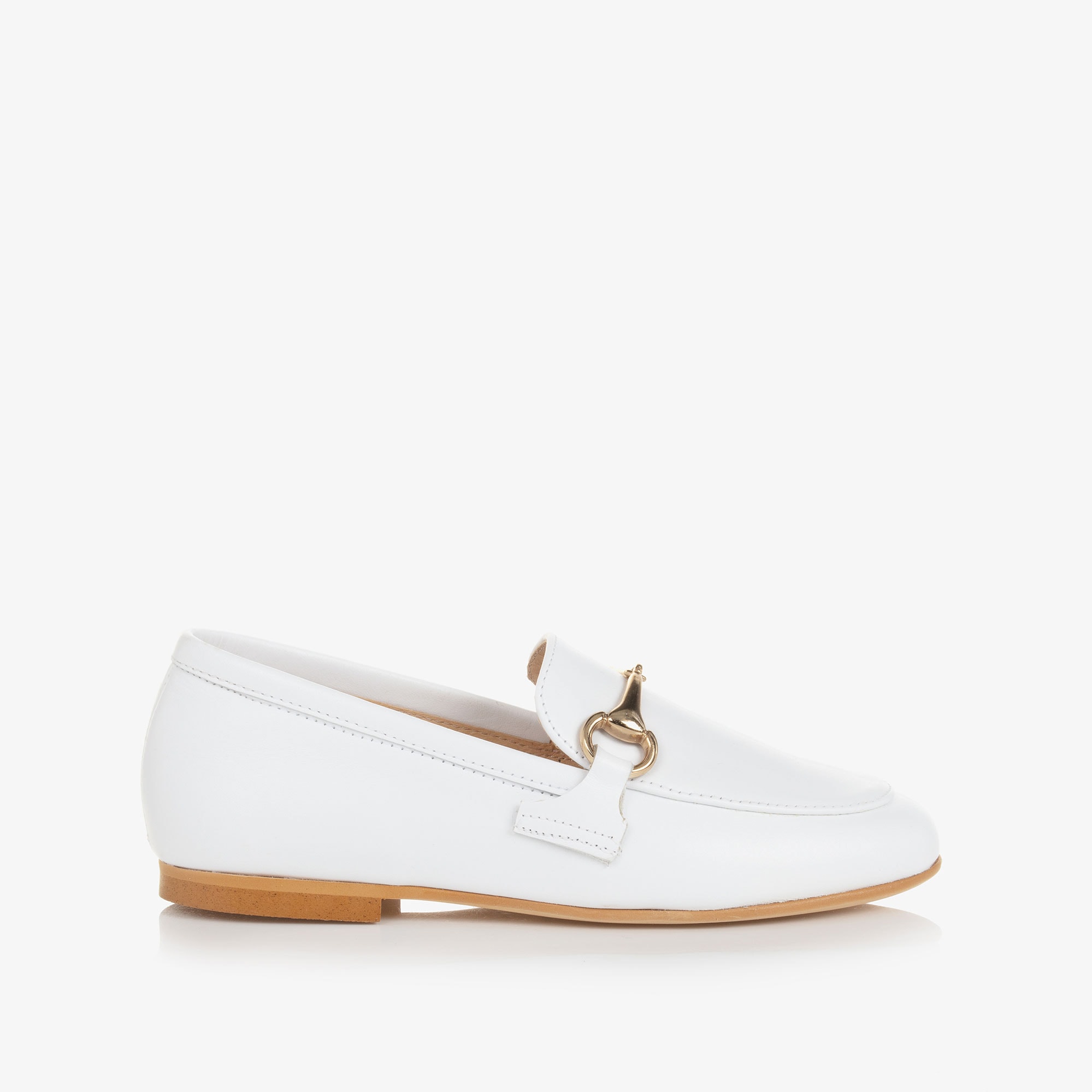 White Leather Loafers - View 5