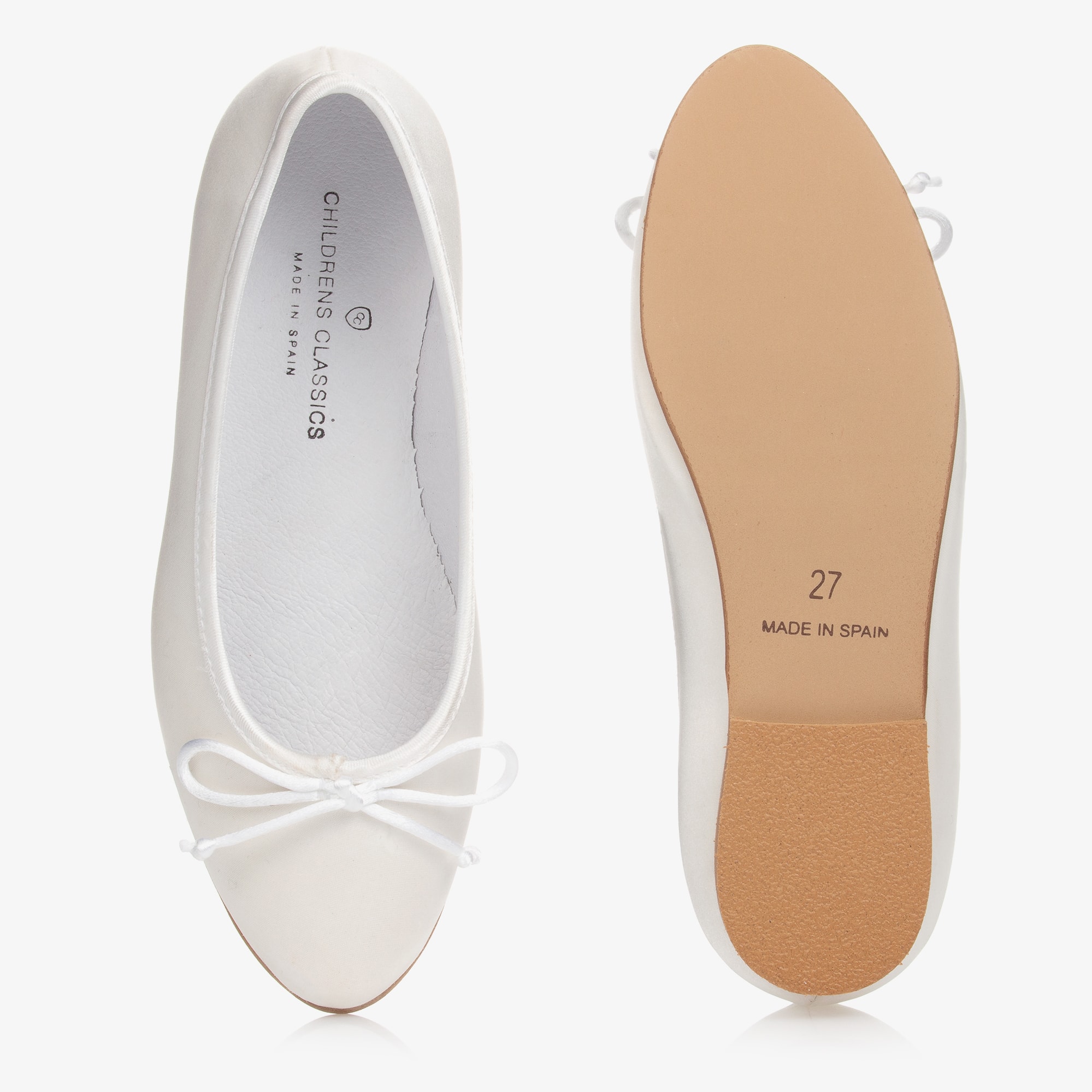 White Sateen Ballerina Pumps - View 3
