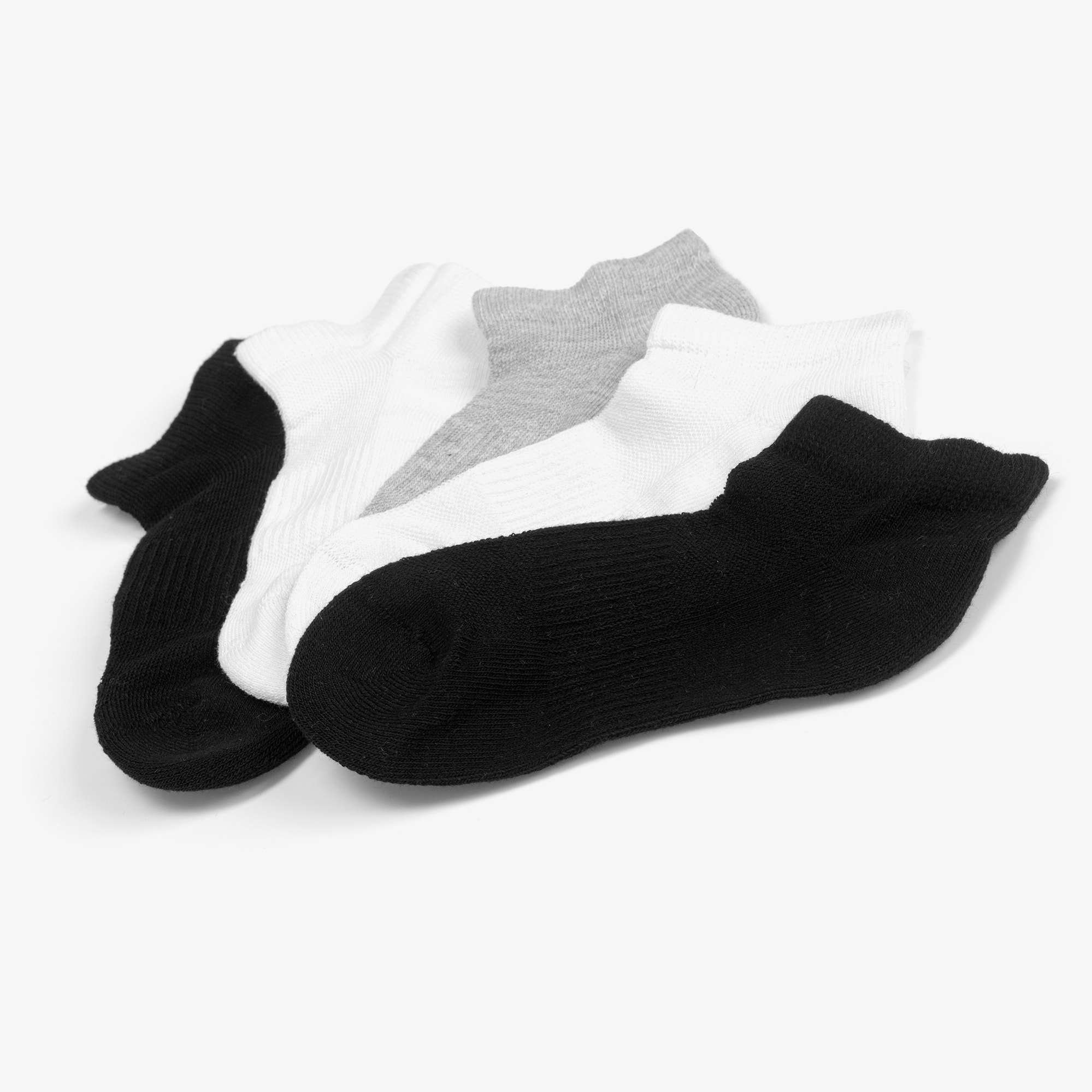 Black & White Cotton Trainer Socks (5 Pack) - View 3