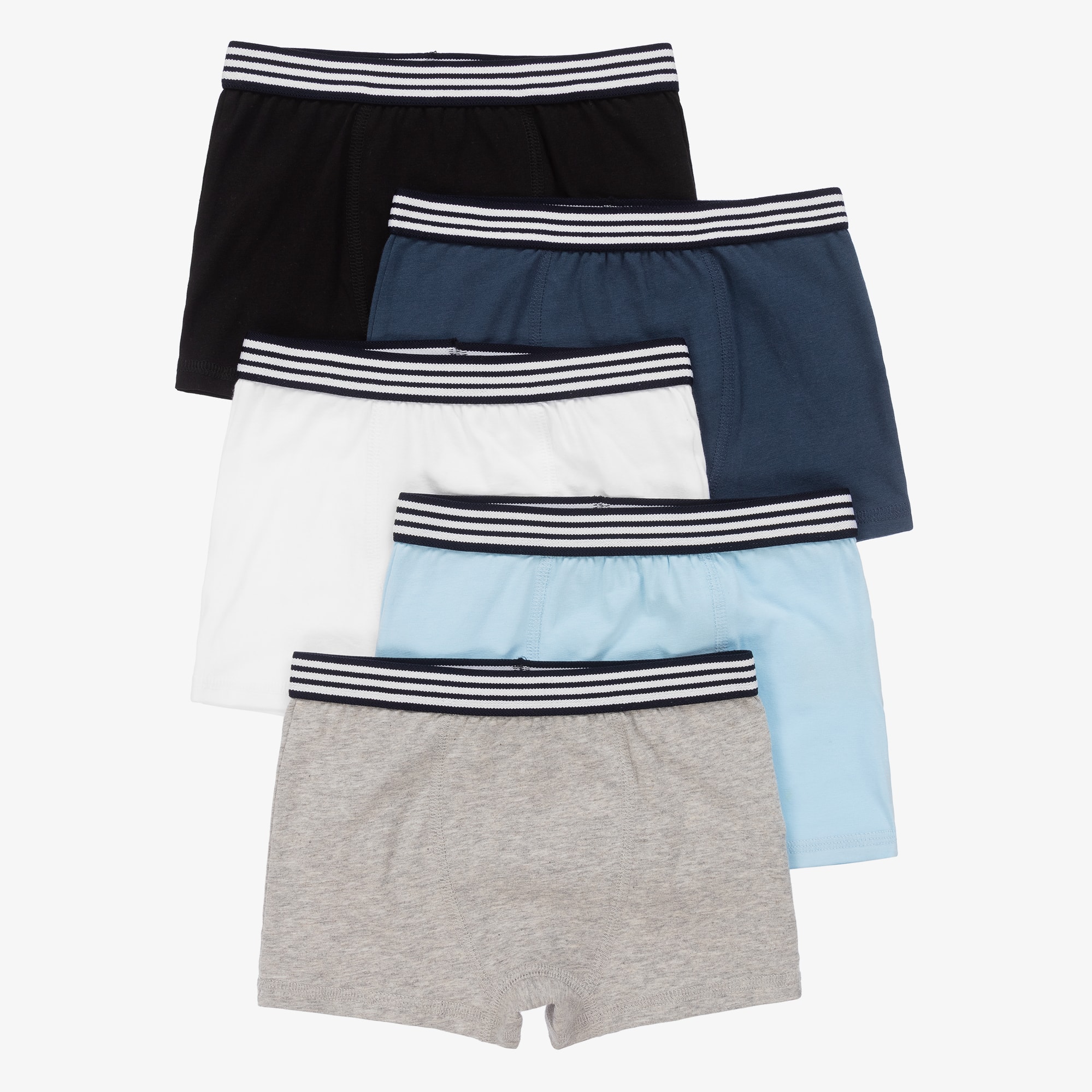 Boys Black Organic Boxer Briefs (5 Pack) - View 1