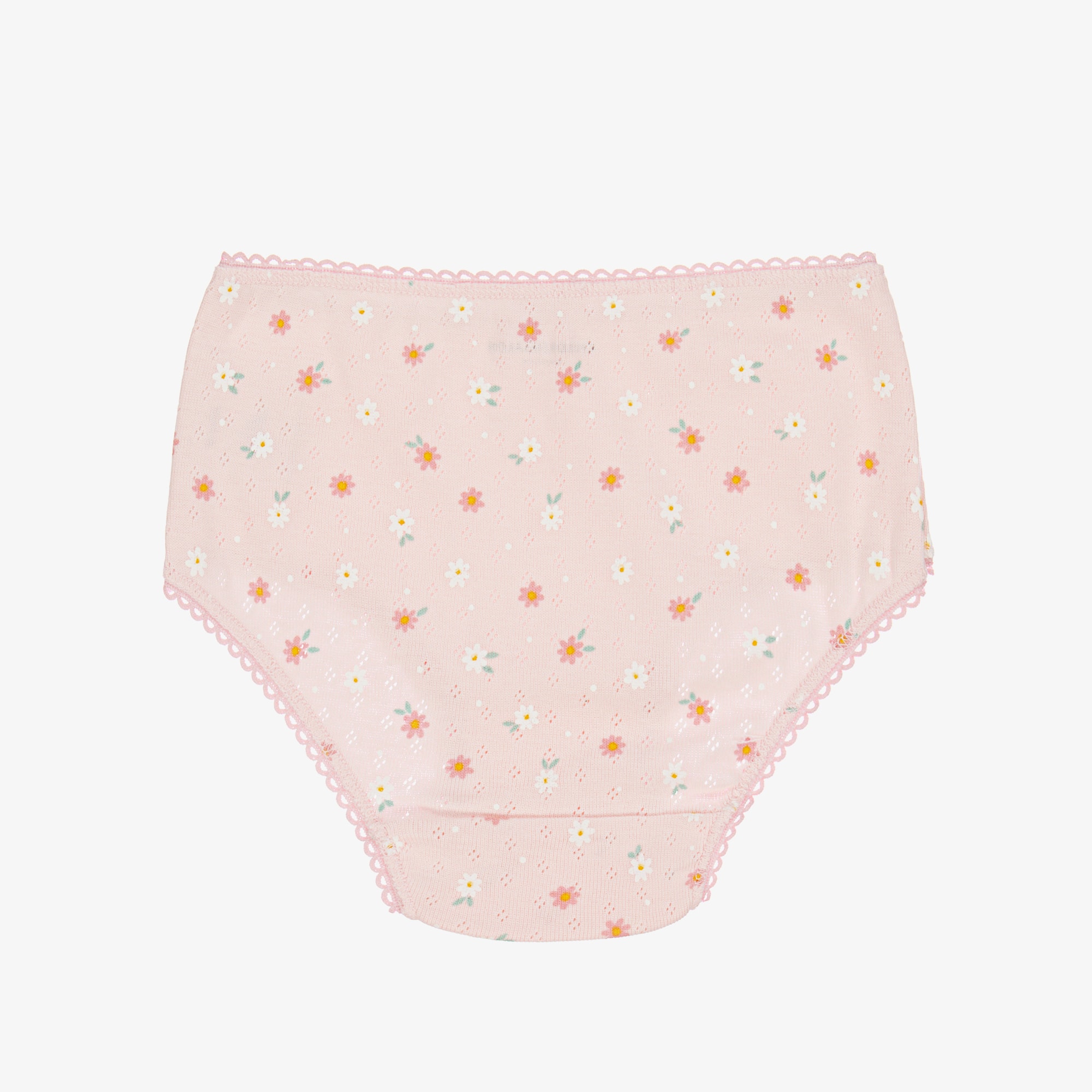 Girls White & Pink Floral Organic Cotton Knickers (2 Pack) - View 3