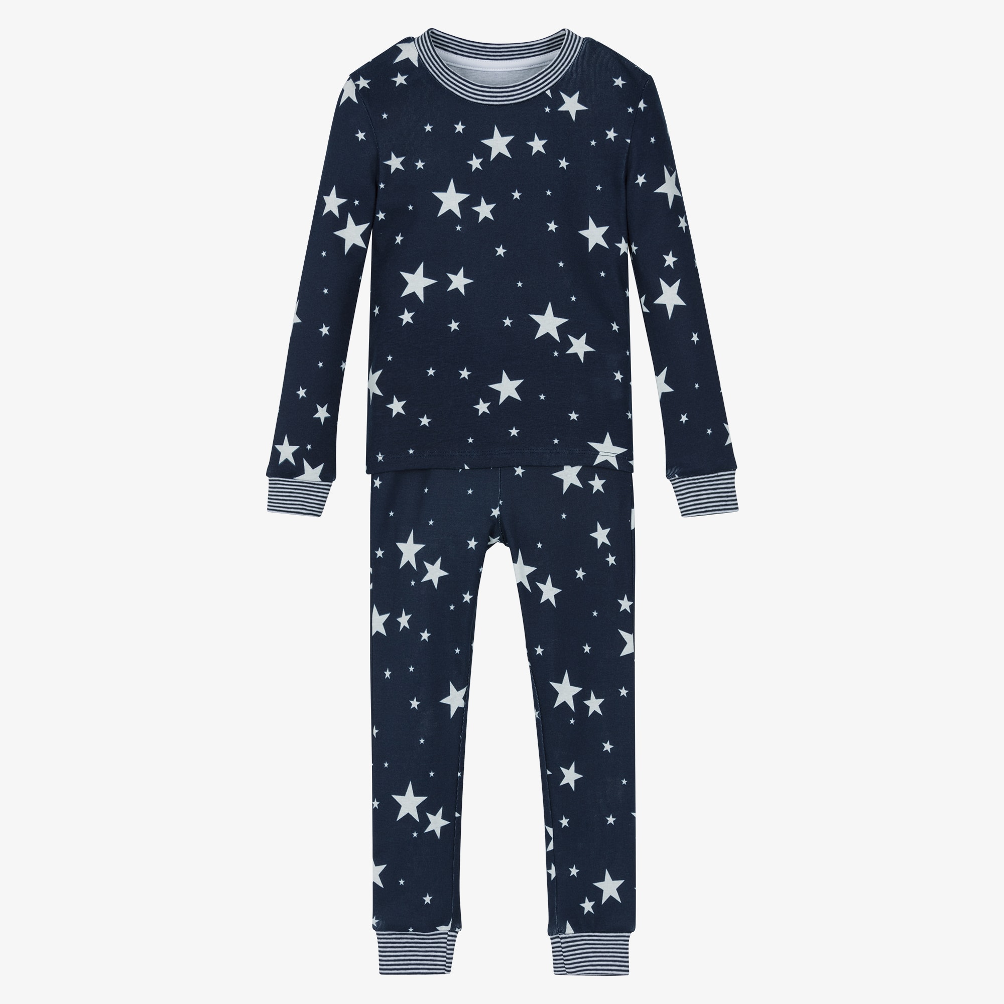 Navy Blue Glow In The Dark Cotton Pyjamas - View 1
