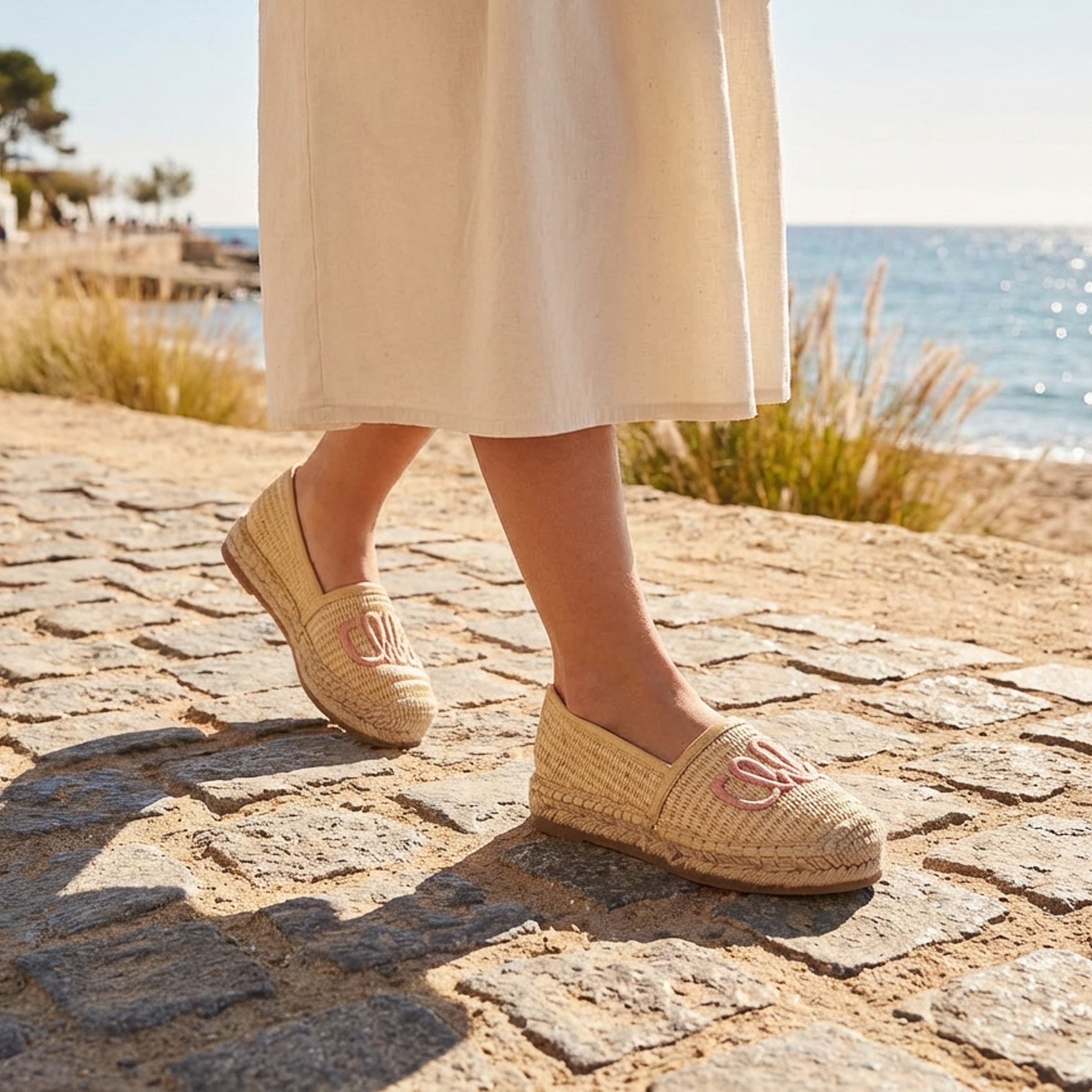 Girls Beige Raffia Chloé Espadrilles - View 2