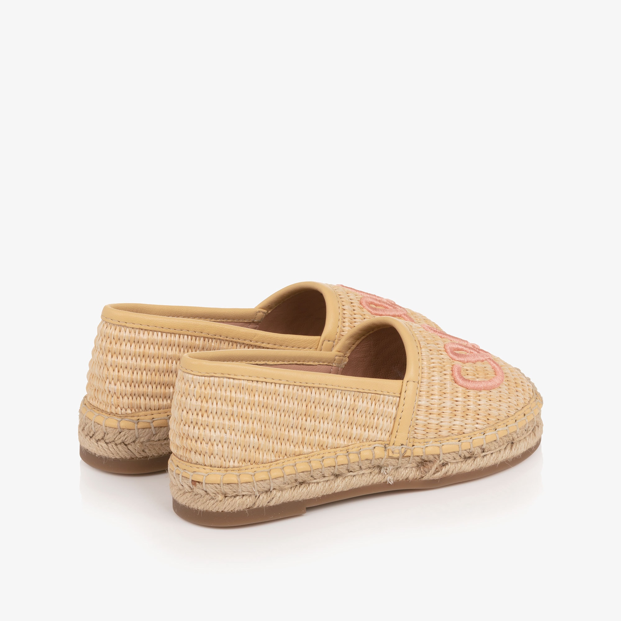 Girls Beige Raffia Chloé Espadrilles - View 3