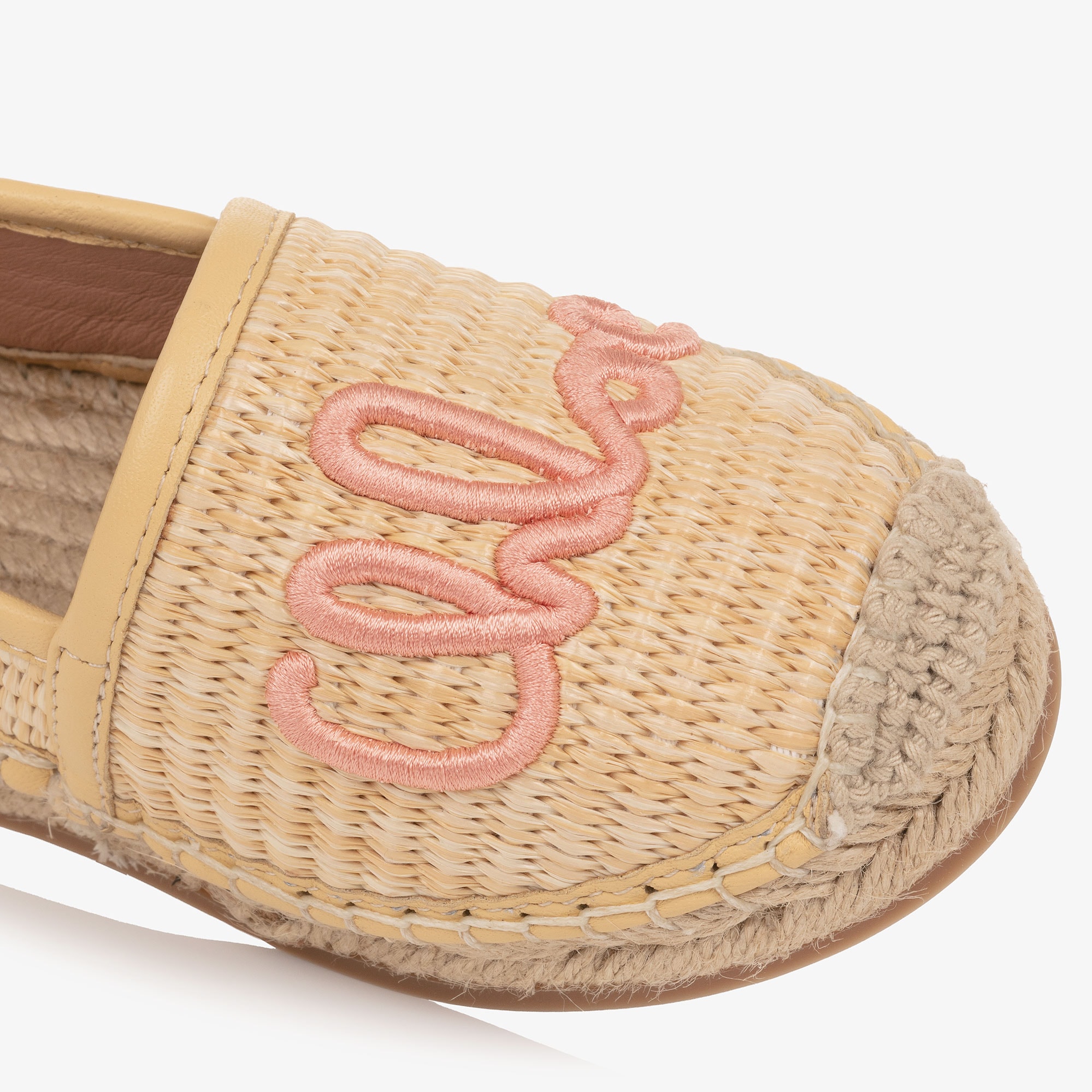 Girls Beige Raffia Chloé Espadrilles - View 6