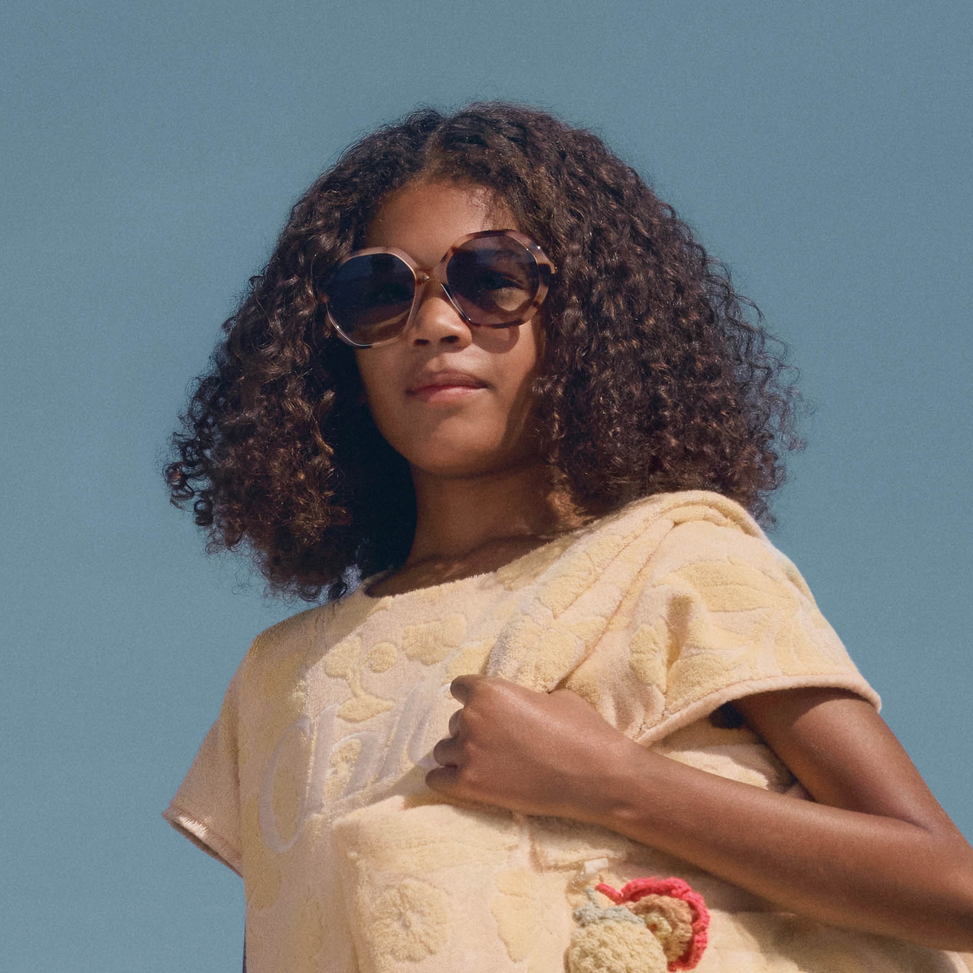 Girls Brown Tortoise Frame Sunglasses - View 2