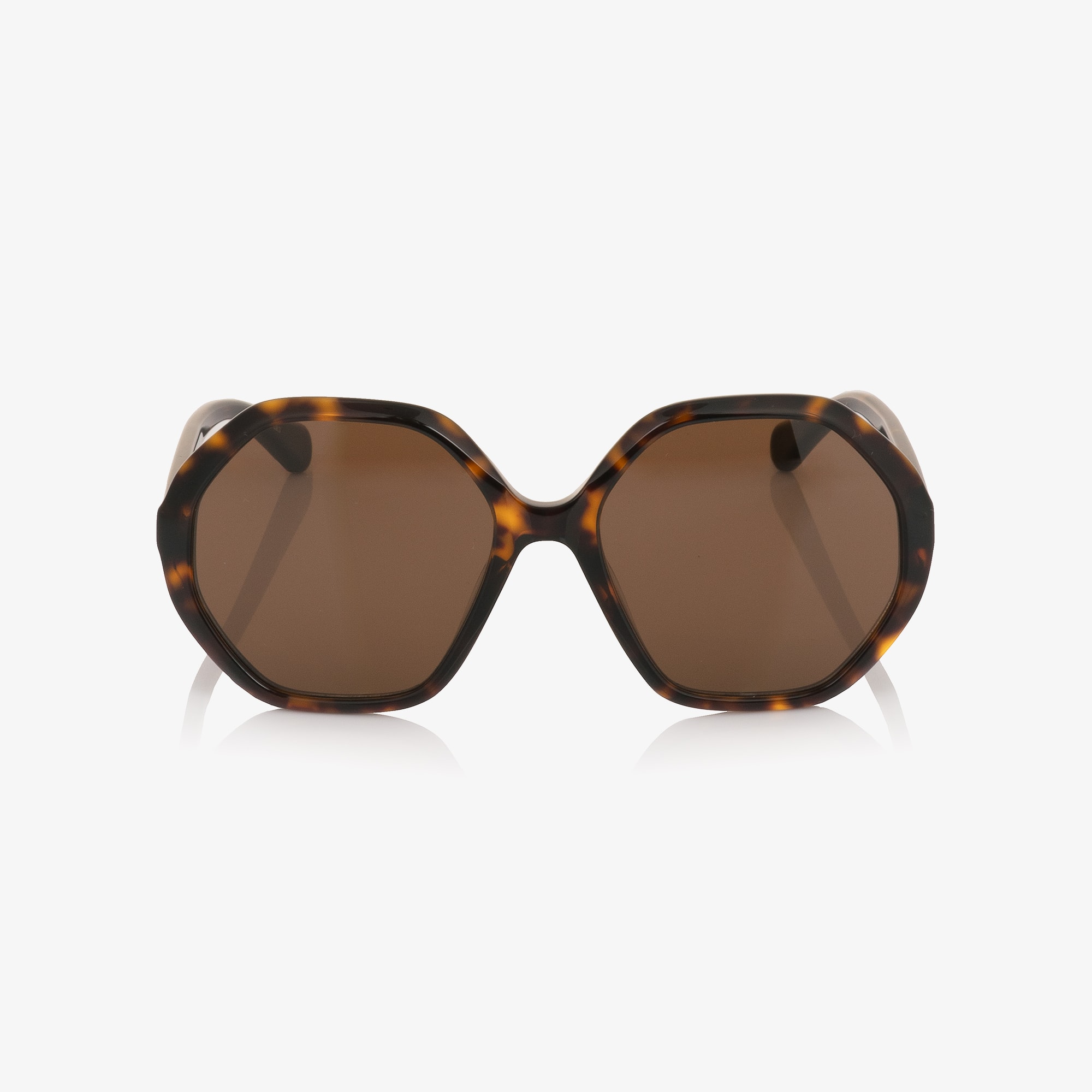 Girls Brown Tortoise Frame Sunglasses - View 3