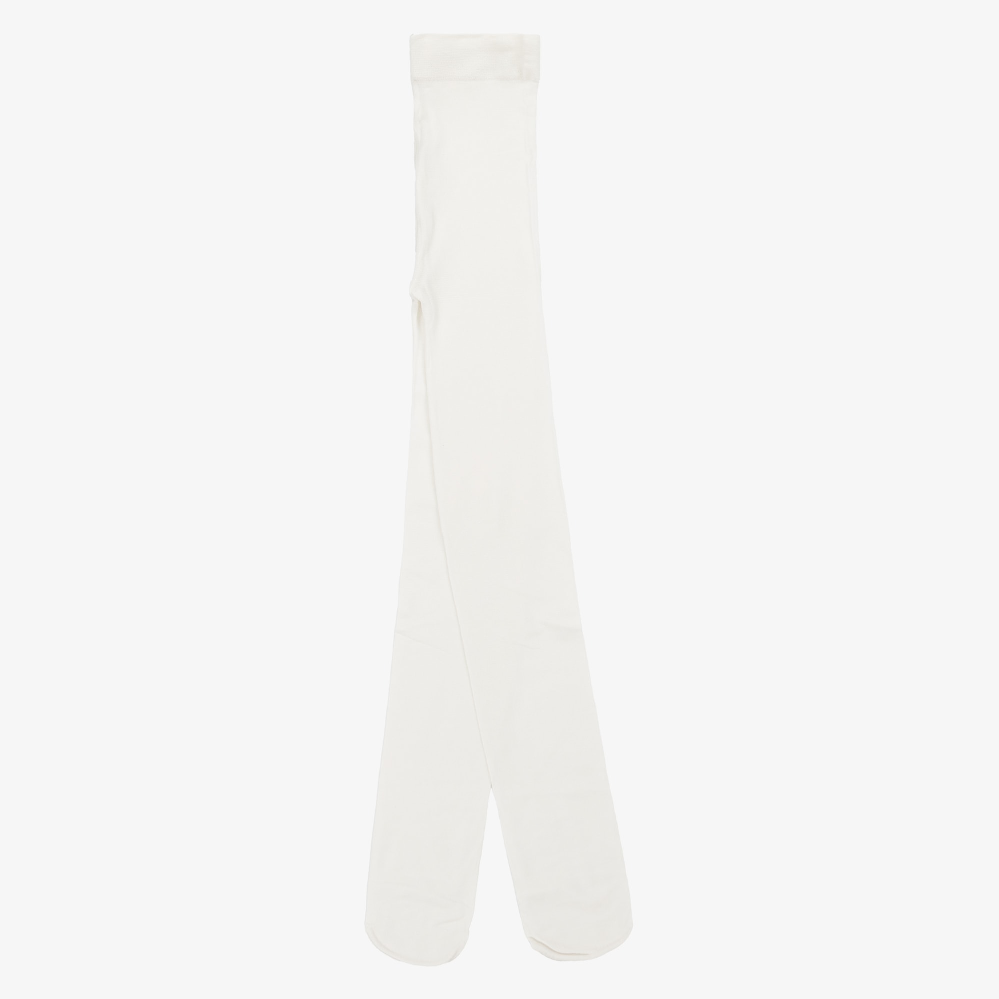 Girls White Microfibre Opaque Tights - View 1