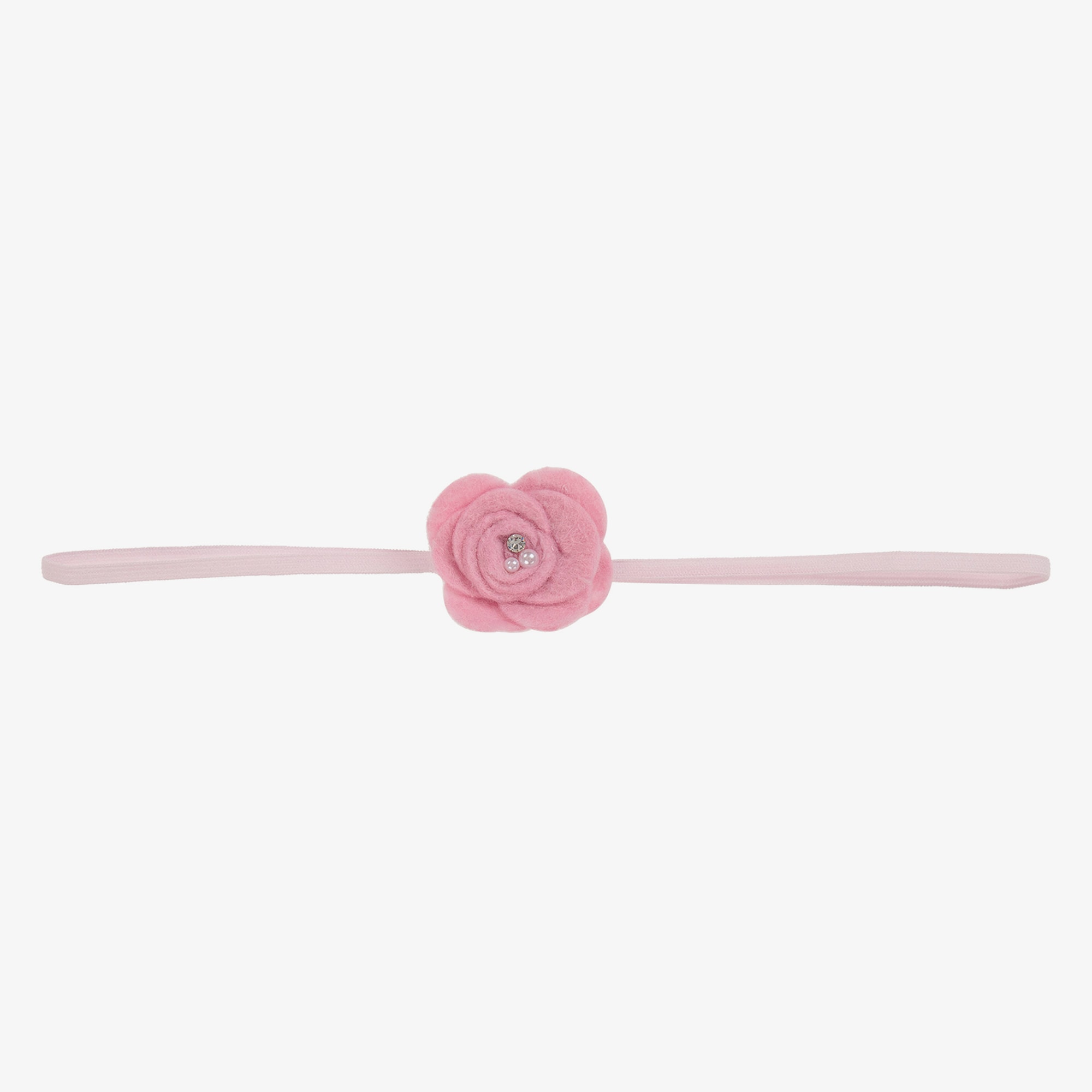 Baby Girls Pink Felt Flower Headband - View 1