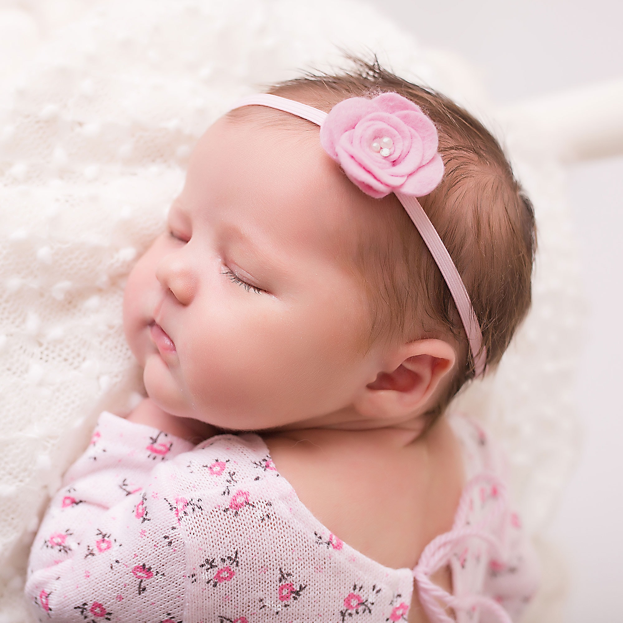 Baby Girls Pink Felt Flower Headband - View 2