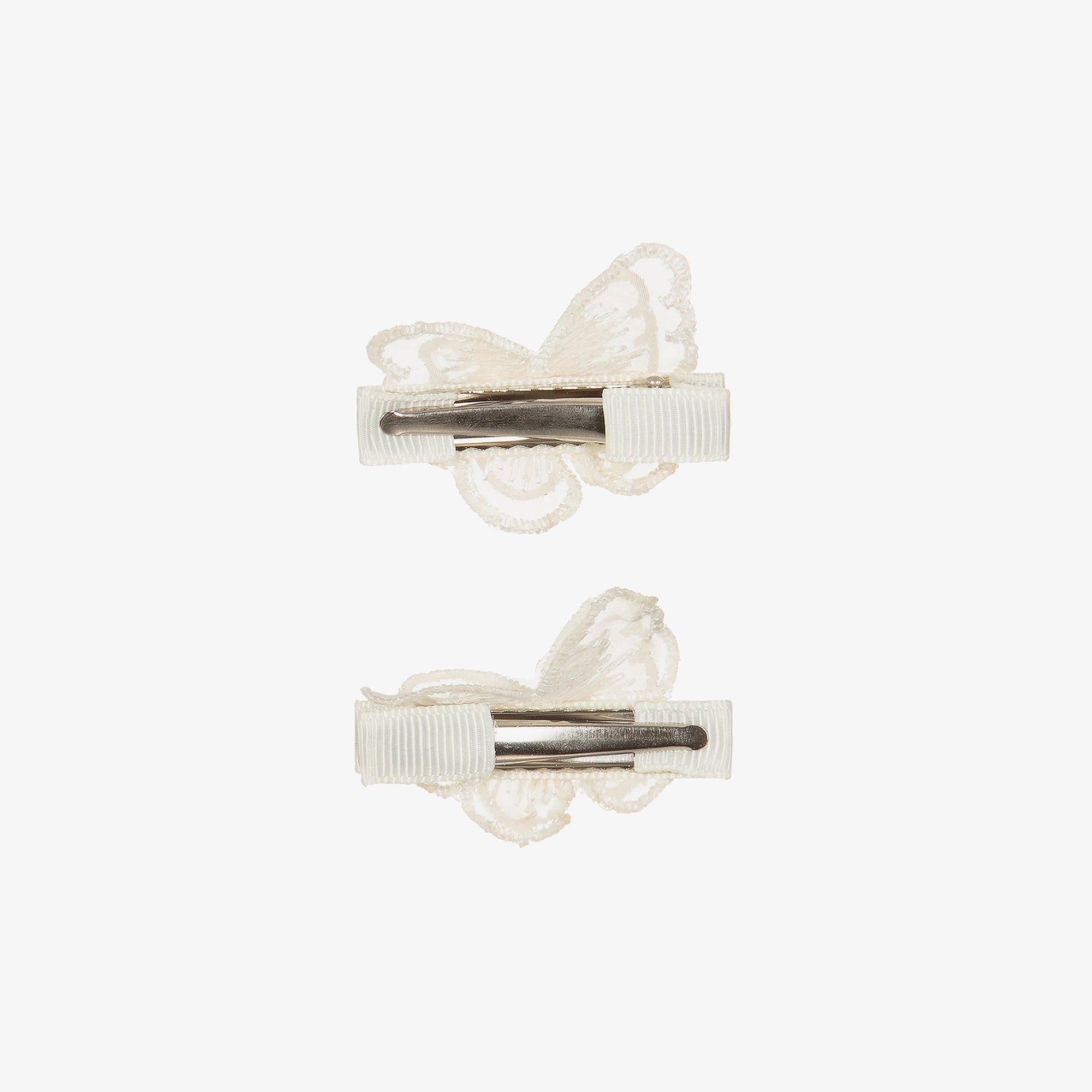 Girls Ivory Butterfly Hair Clips (2 Pack) - View 4