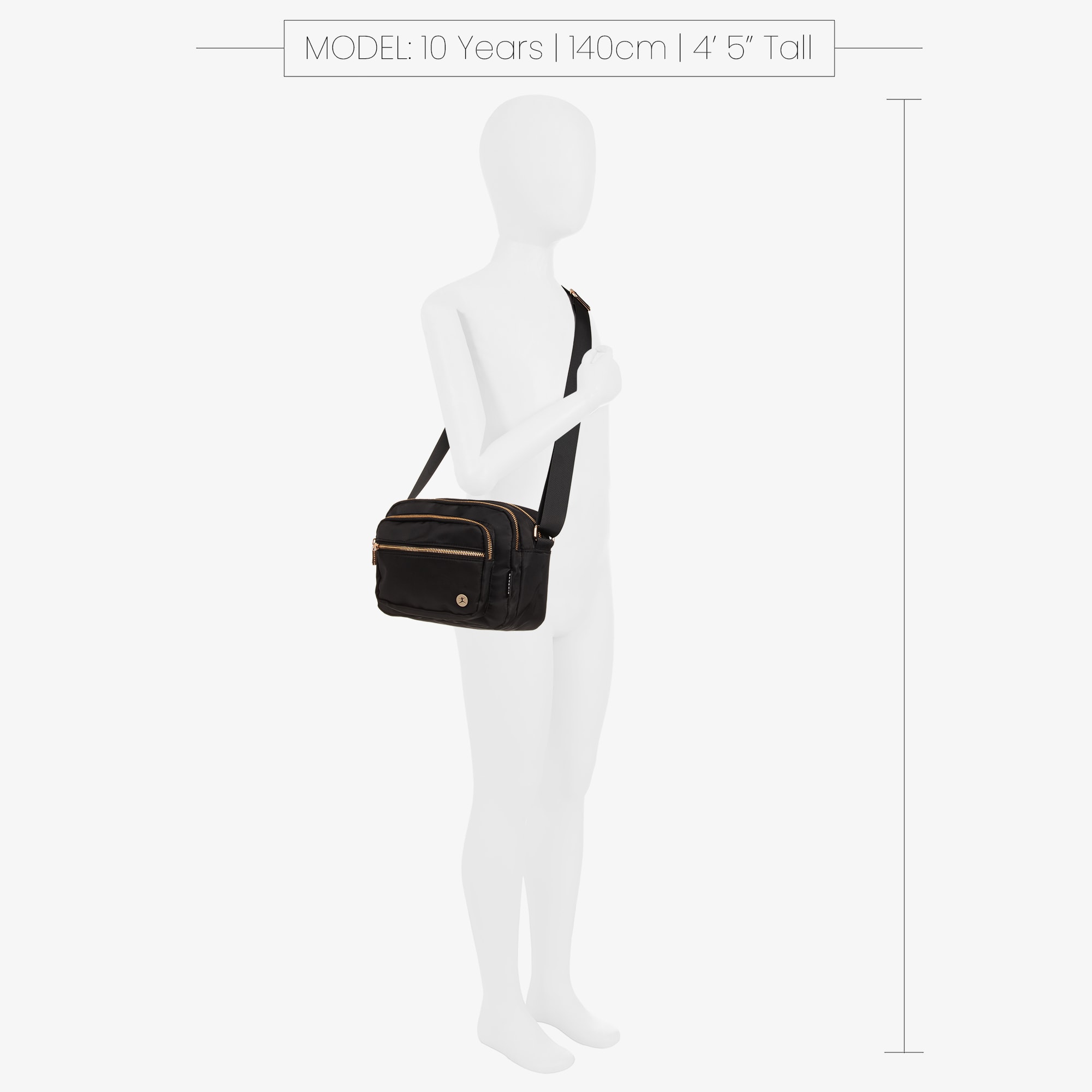 Girls Black Crossbody Bag (18cm) - View 2