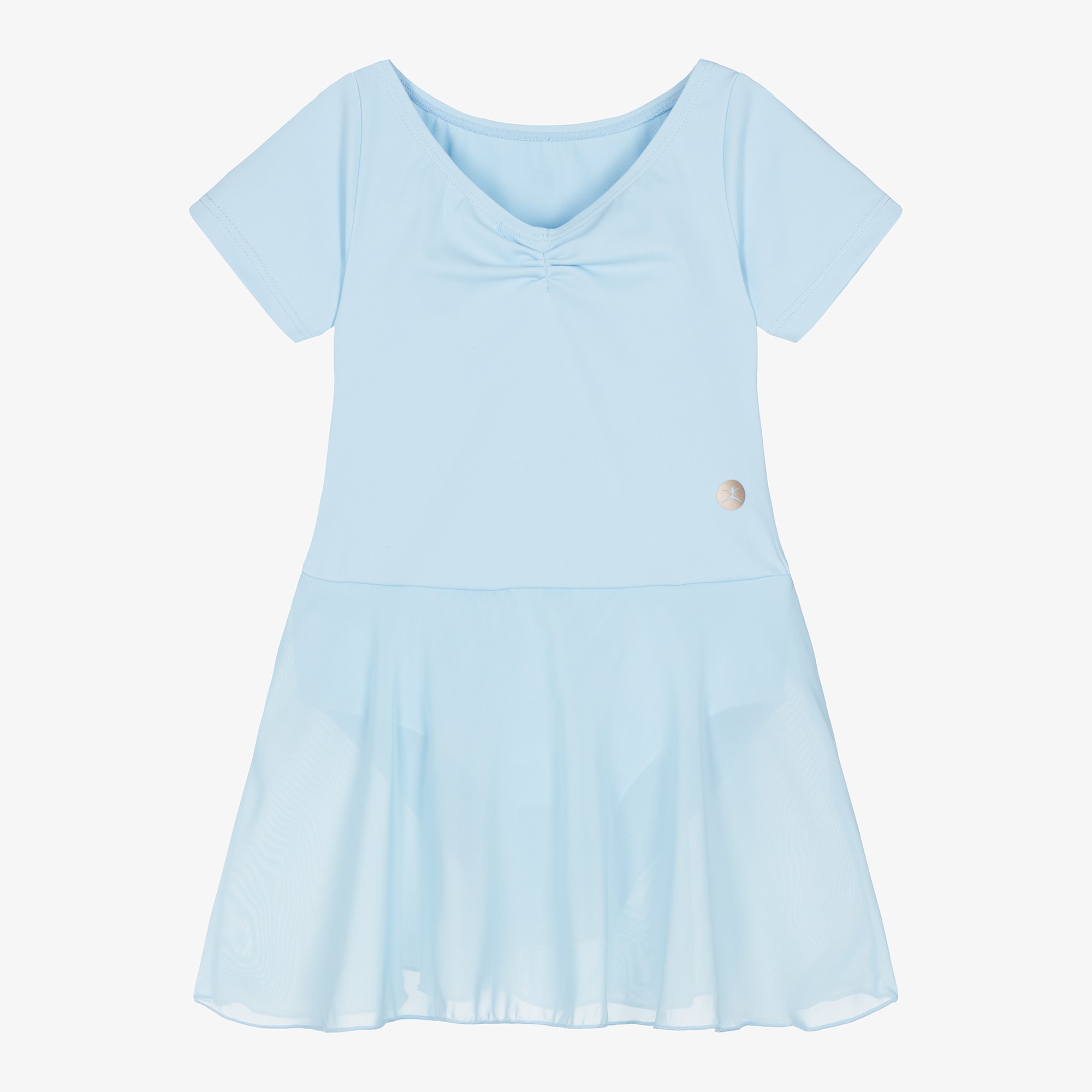 Girls Blue Leotard Dress - View 1